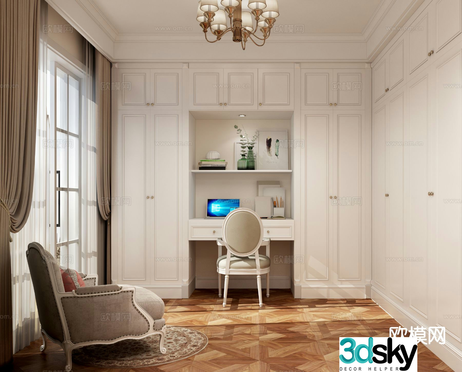 American study 3d model