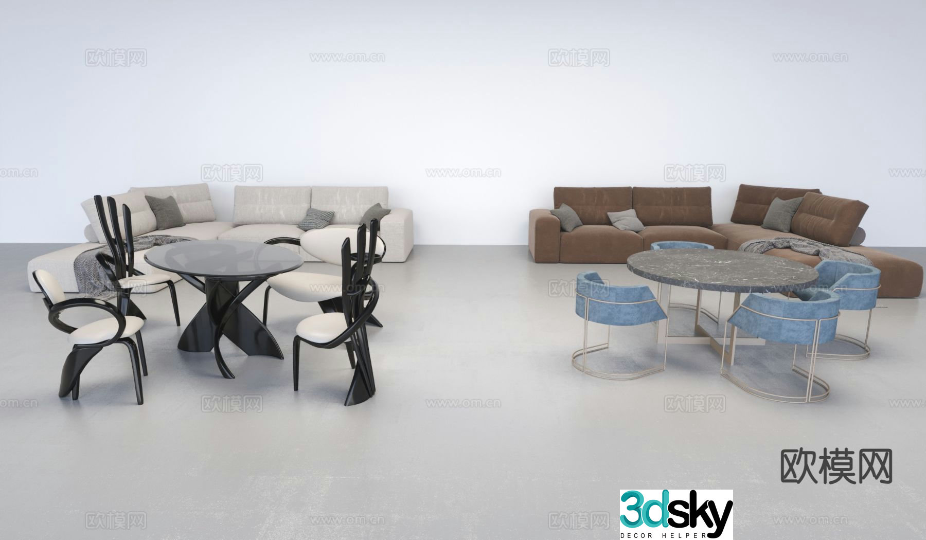 Modern sectional sofa 3d model