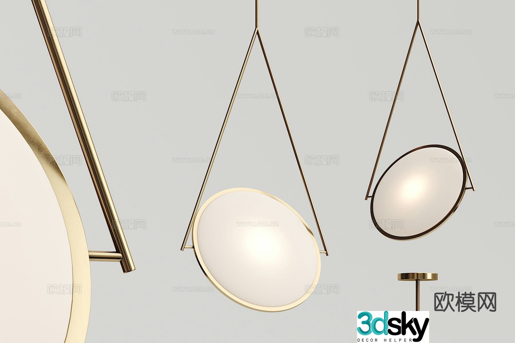 Modern geometric chandelier 3d model