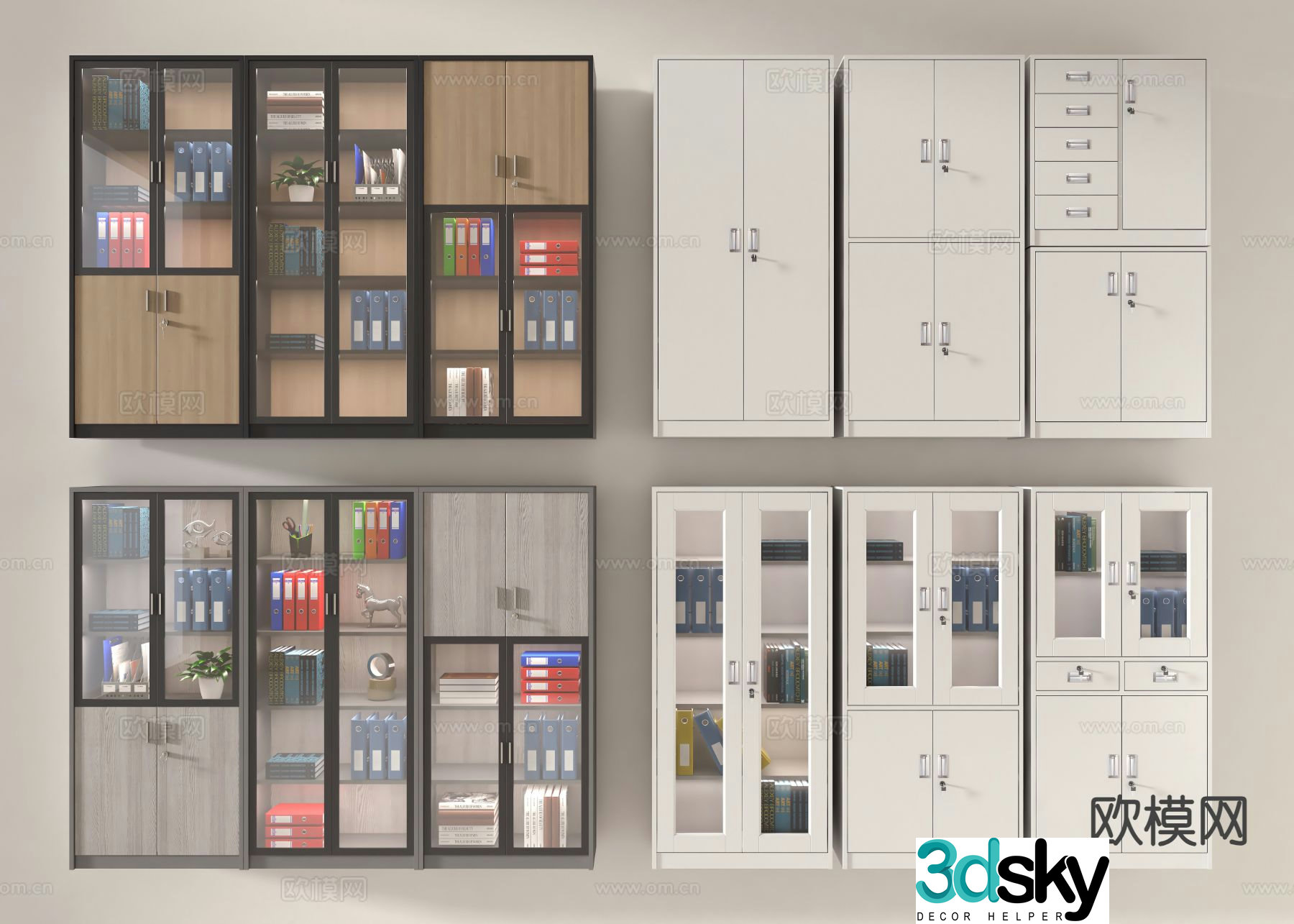 Modern filing cabinet filing cabinet information cabinet 3d model