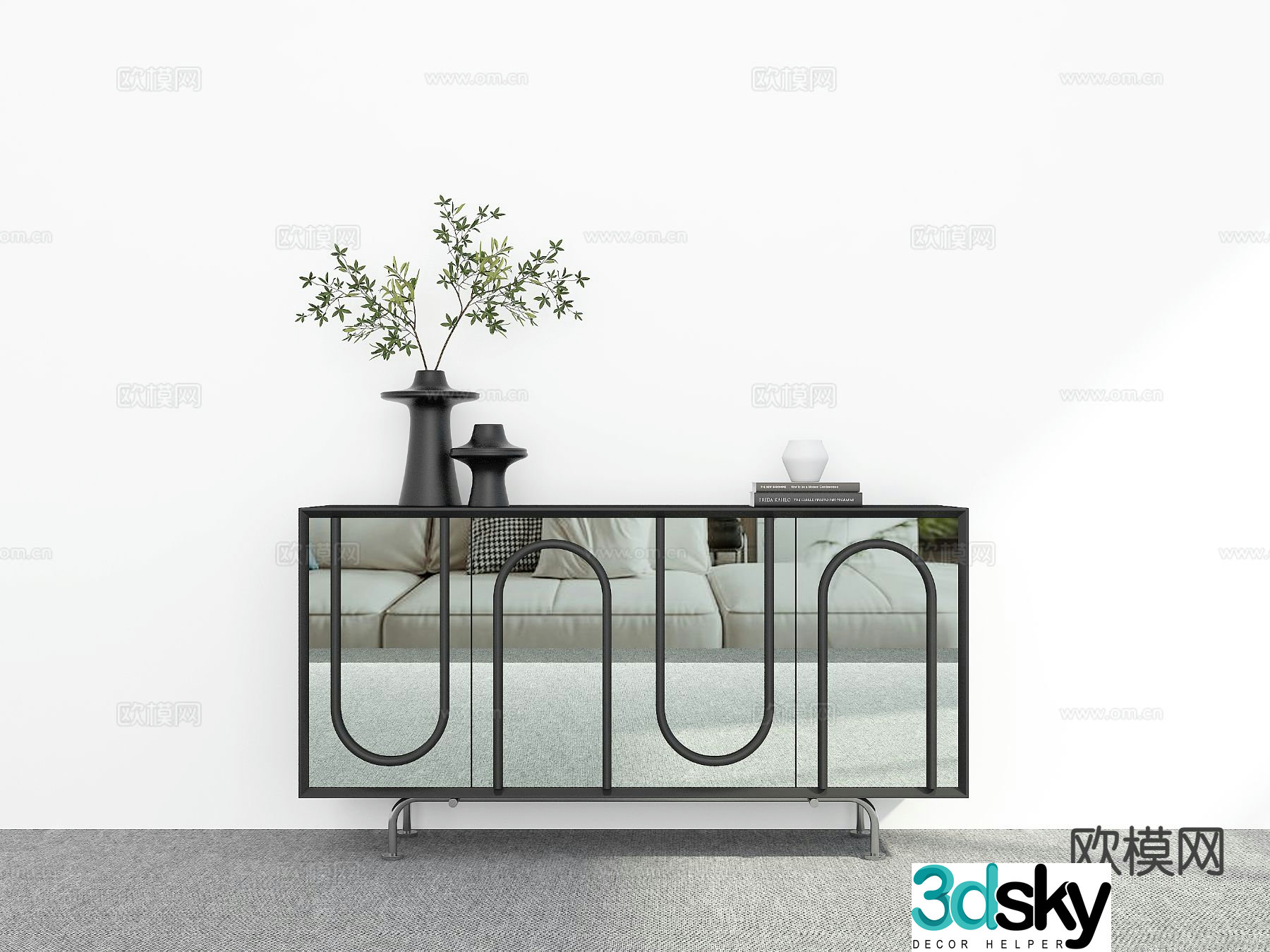 Modern side cabinet entrance cabinet 3d model