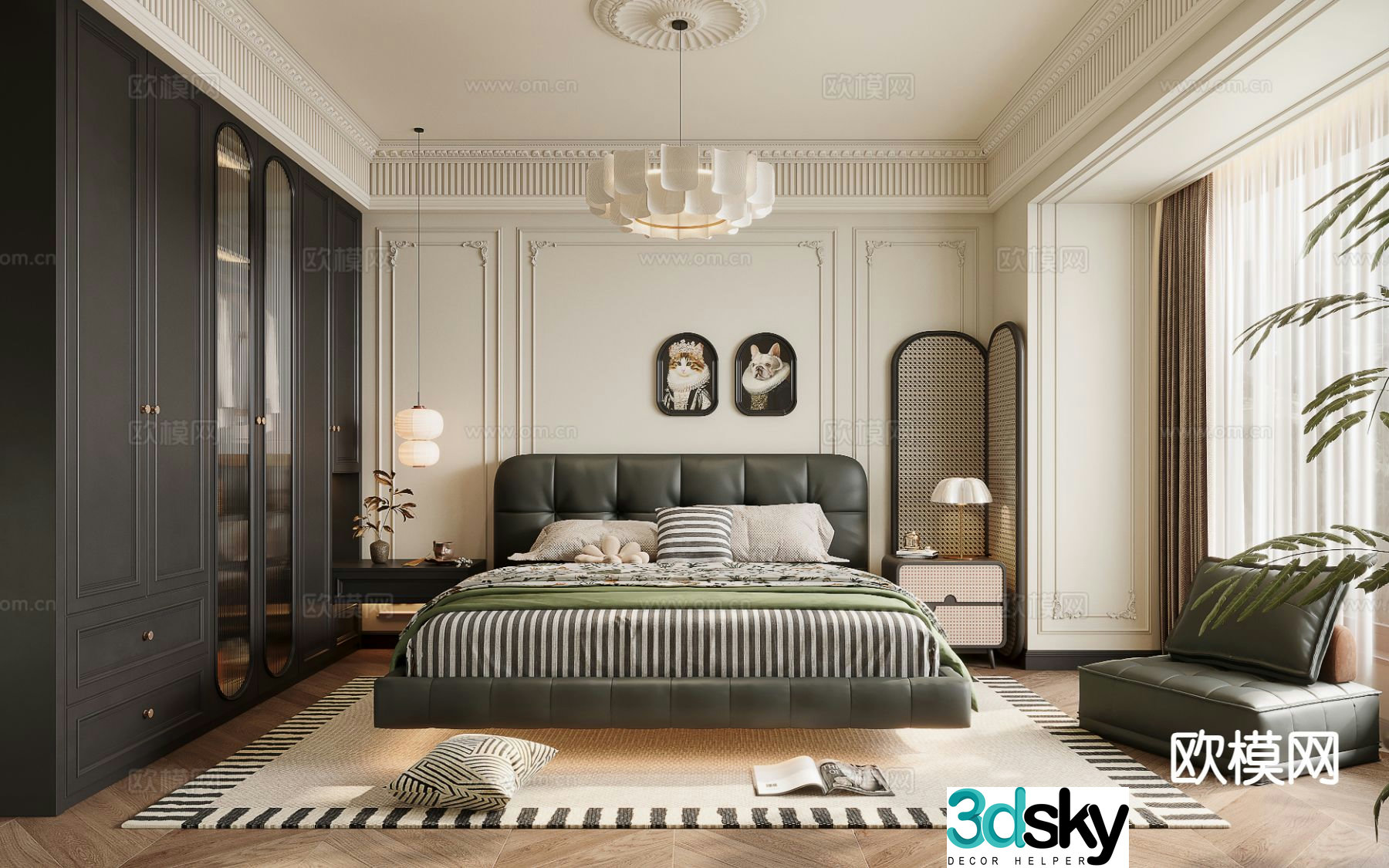French bedroom master bedroom 3d model