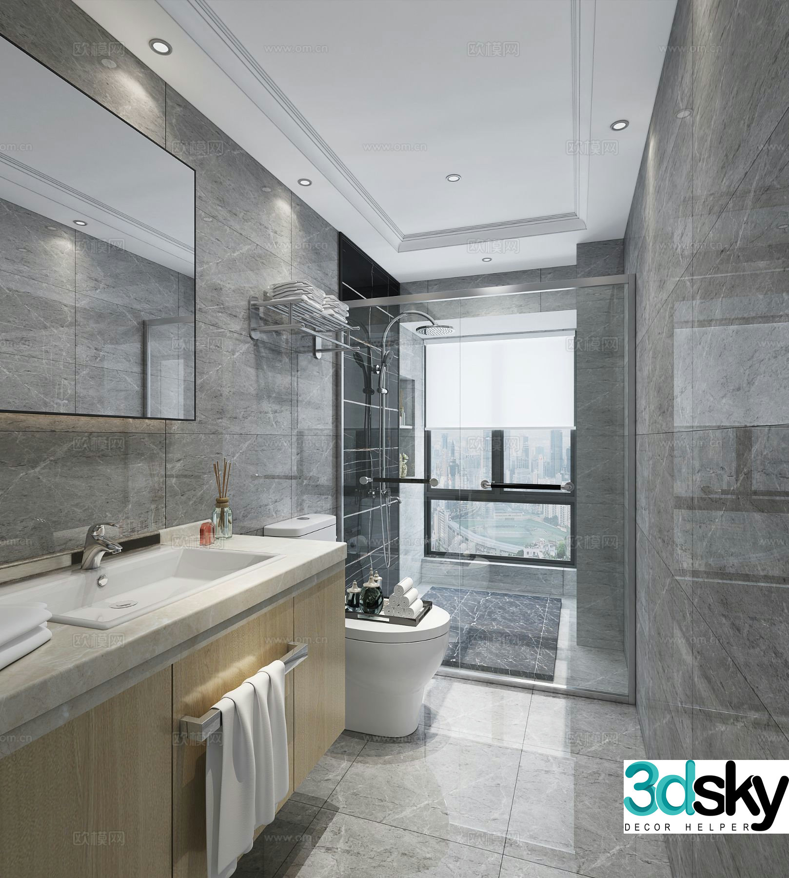modern bathroom toilet 3d model