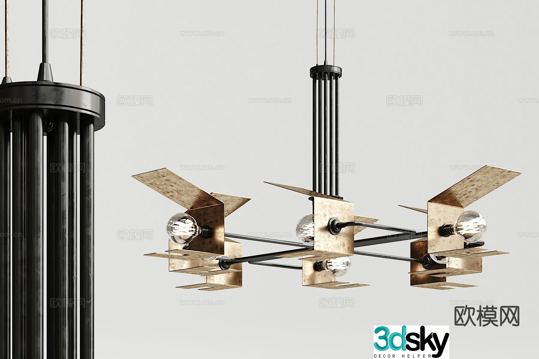 Light luxury chandelier hall chandelier 3d model