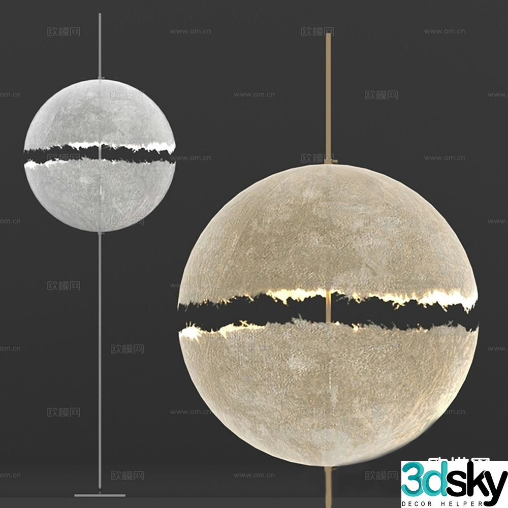 Spherical crack floor lamp 3d model