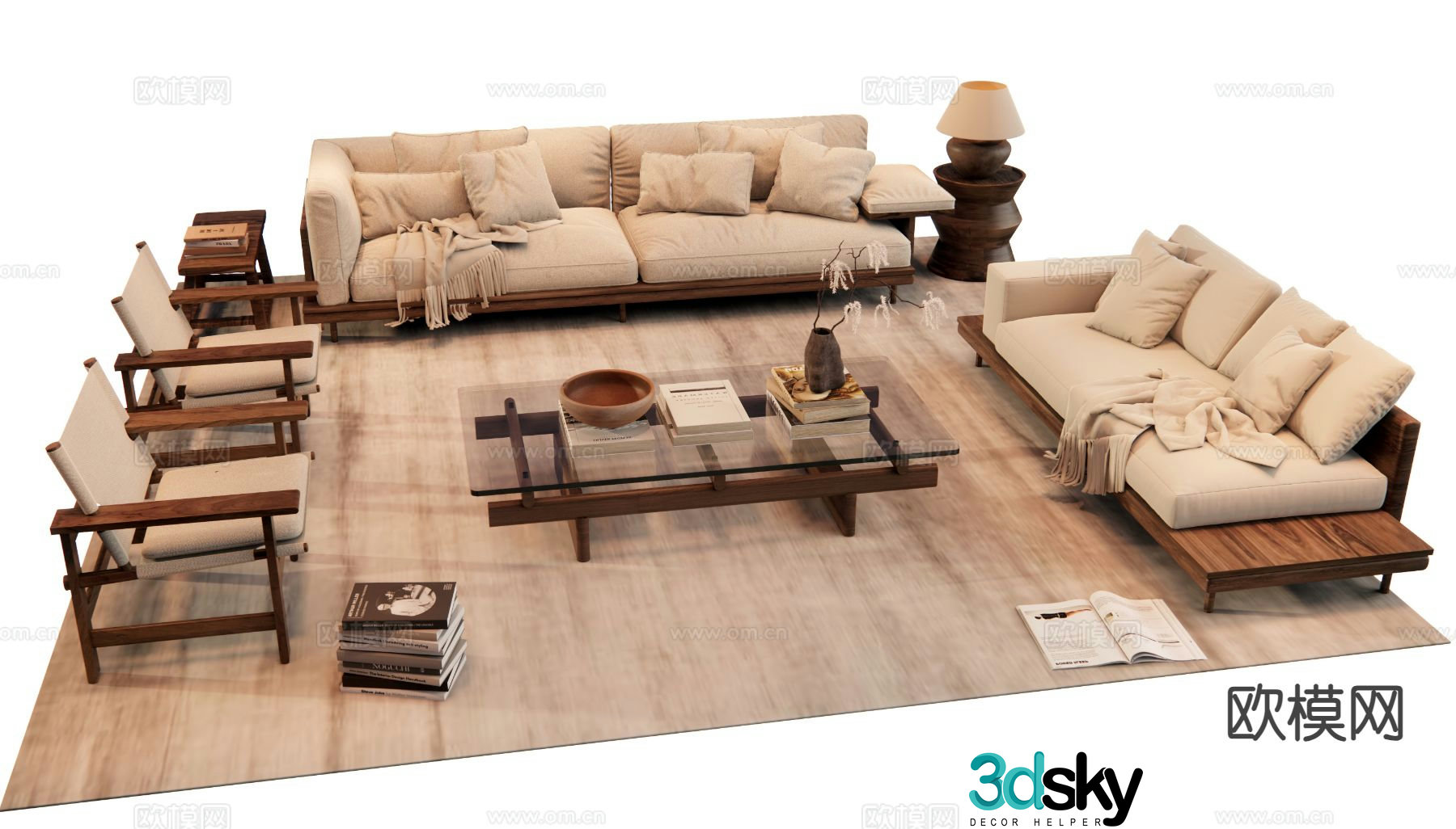 Wabi Sabi modular sofa 3d model
