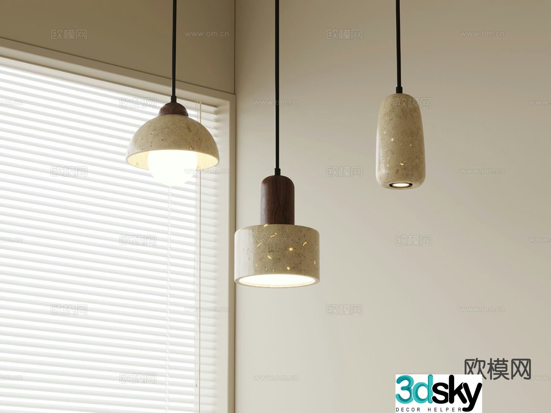 Medieval style small chandelier fishing line chandelier 3d model