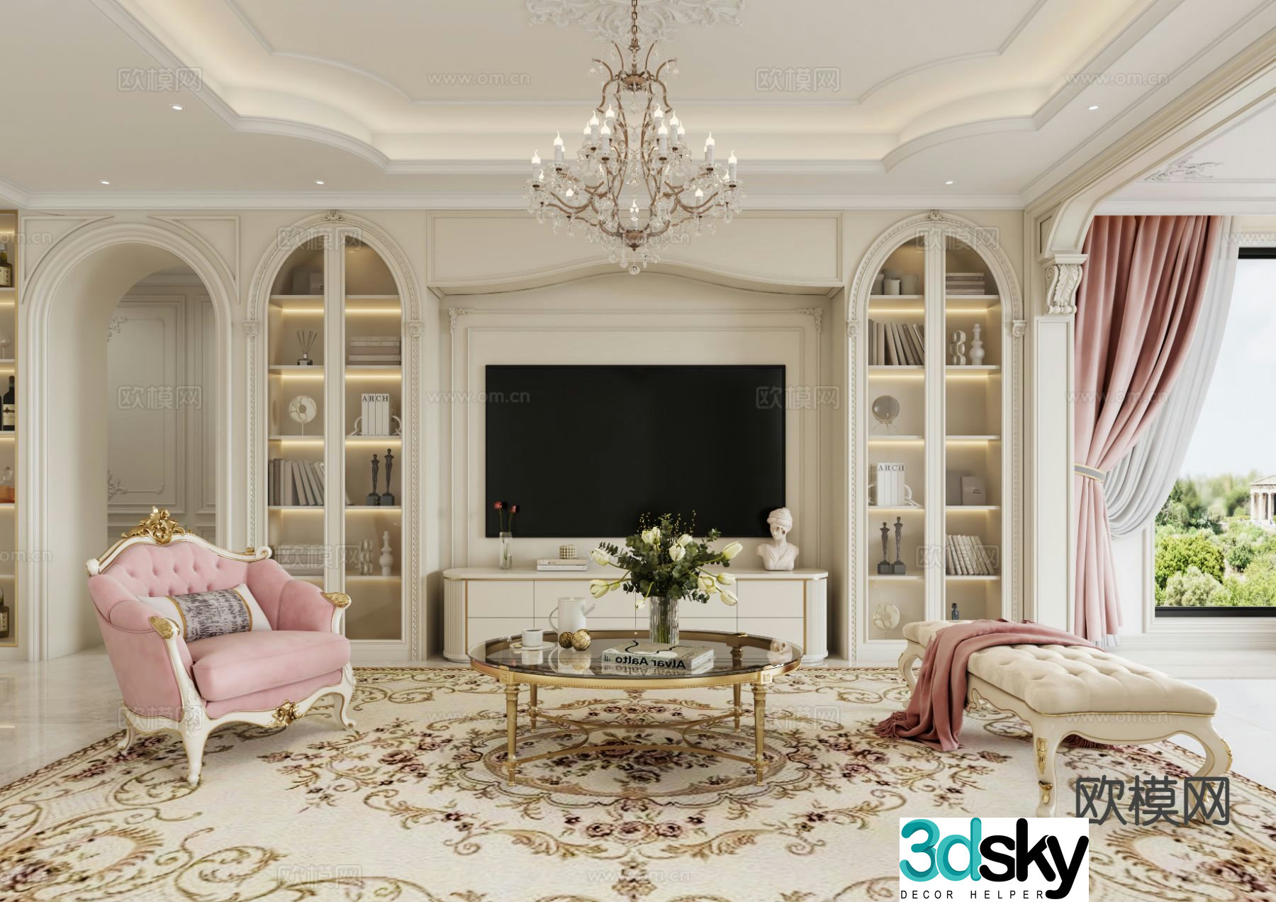 French living room 3d model
