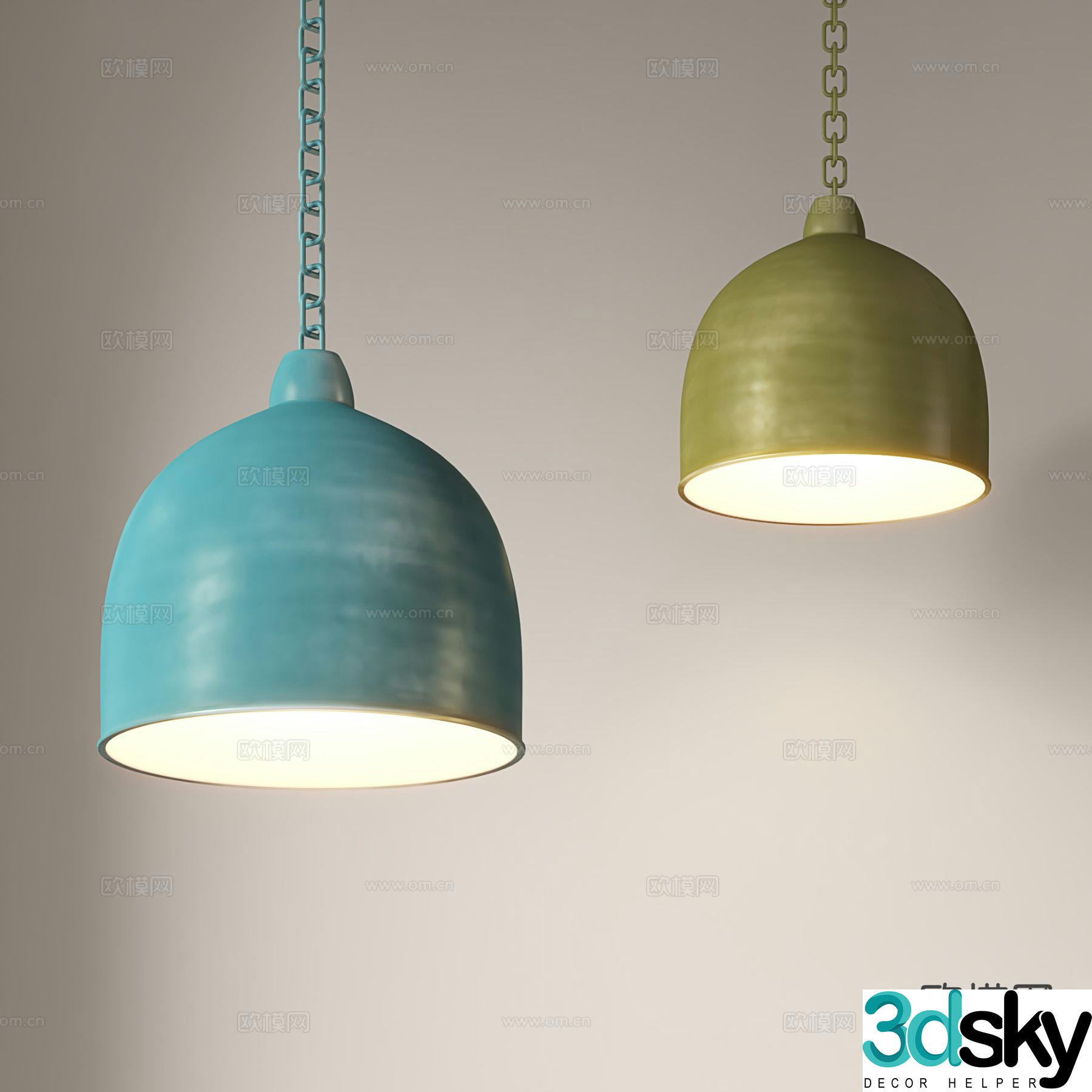 Wabi-sabi restaurant chandelier 3d model