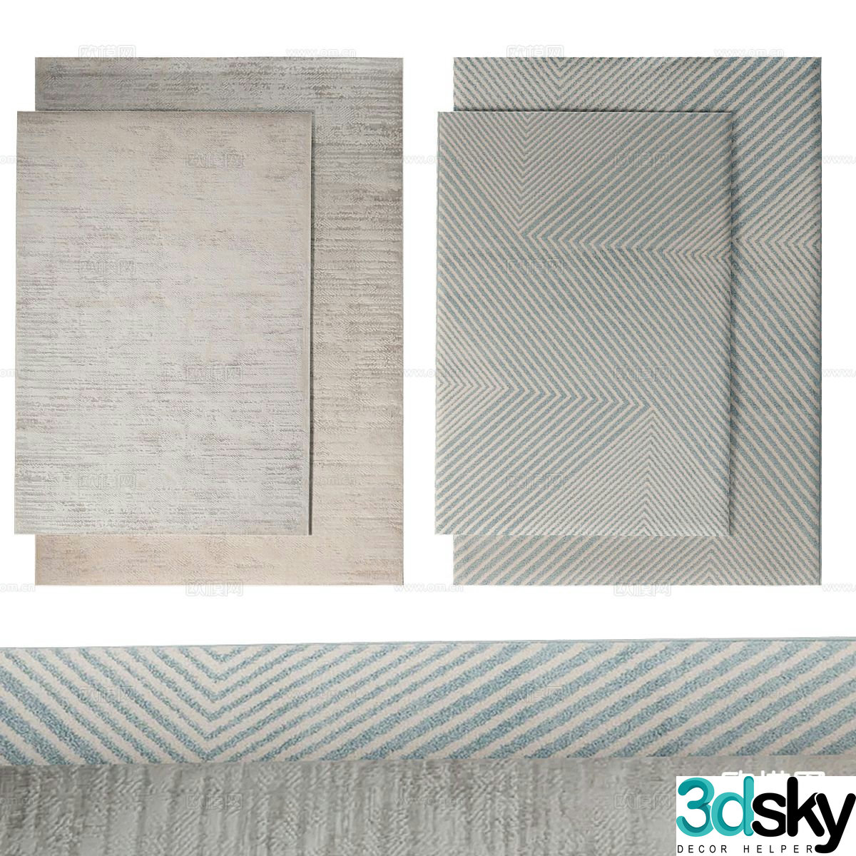 Carpet square rug 3d model