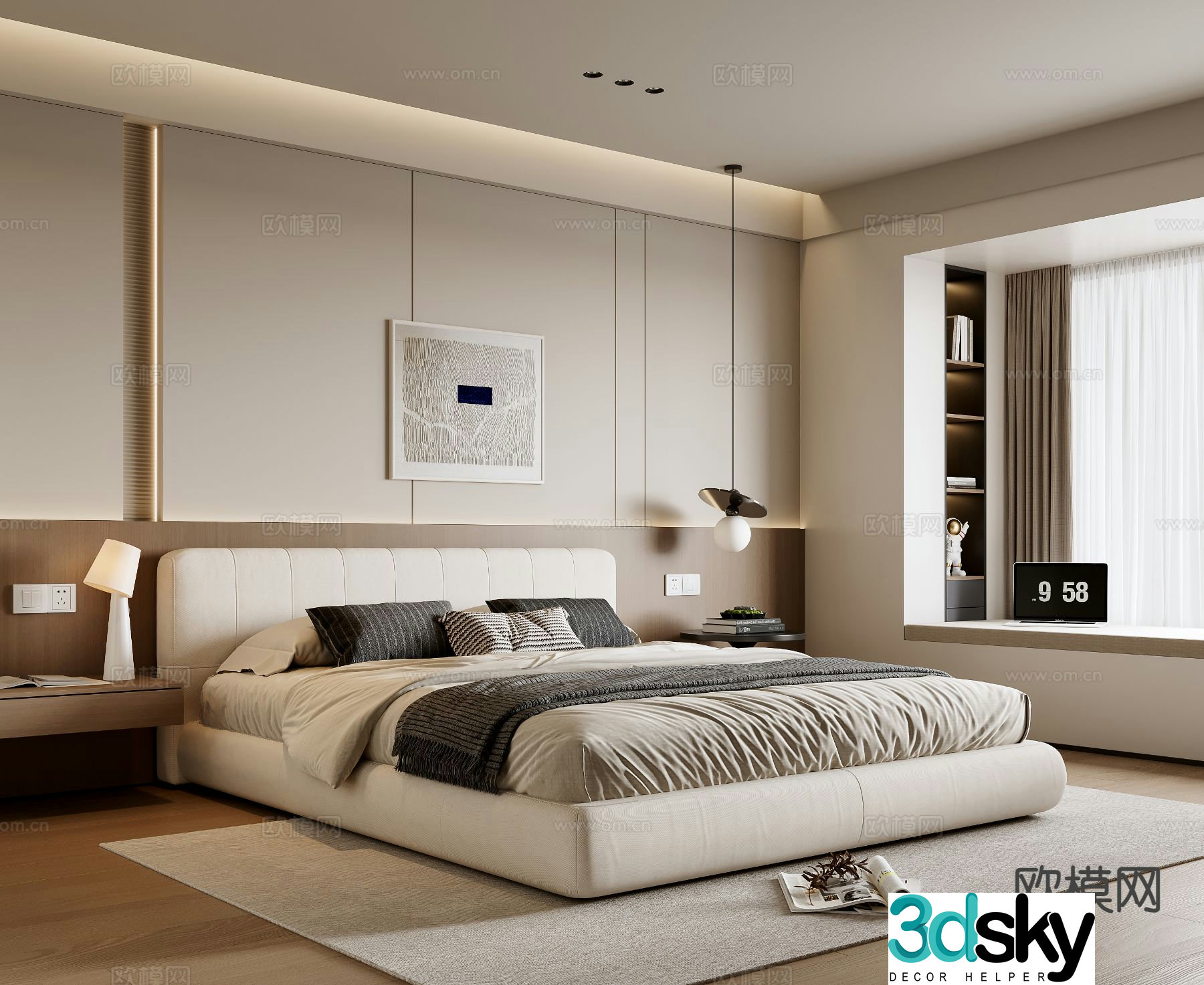Modern bedroom master bedroom 3d model