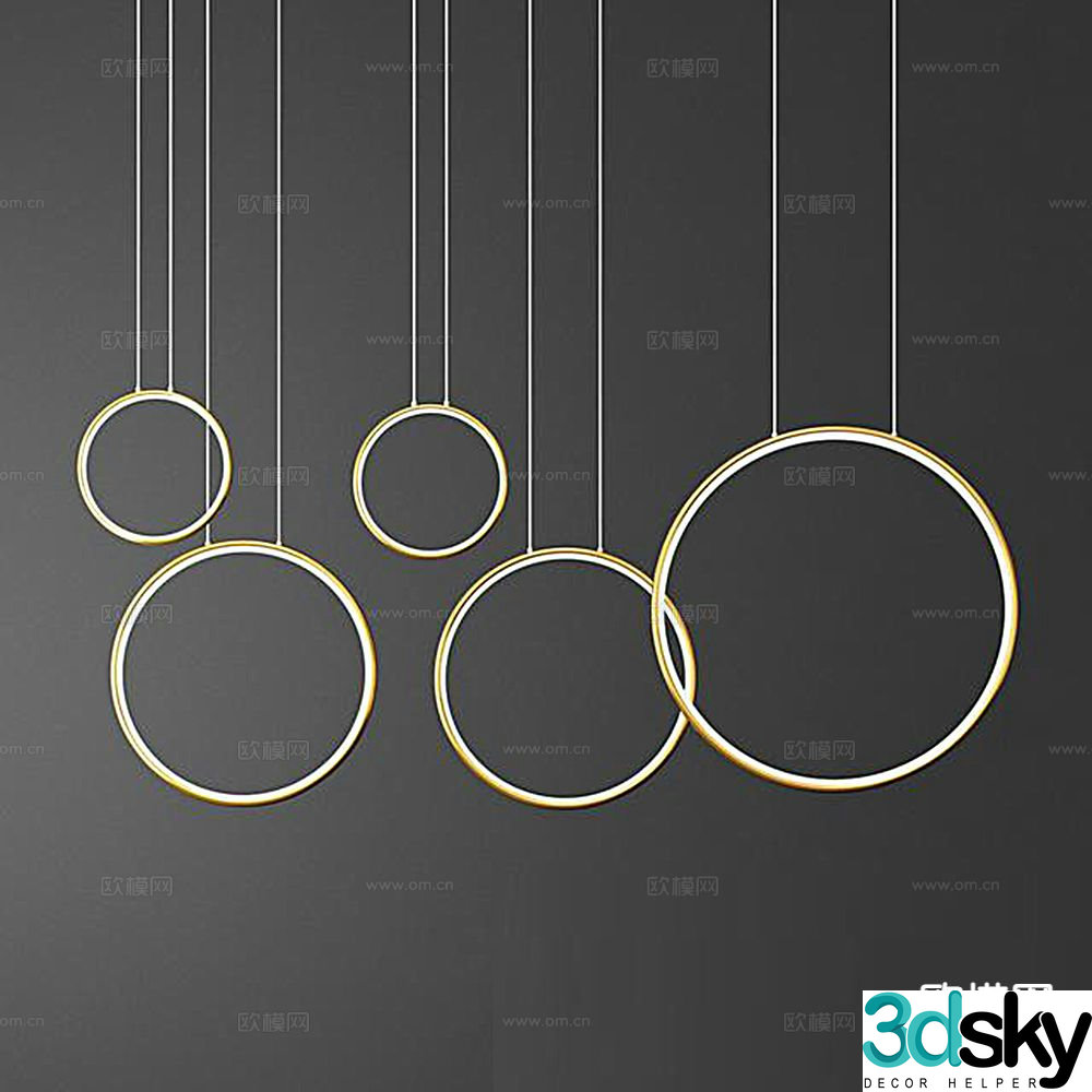 Modern ring chandelier 3d model