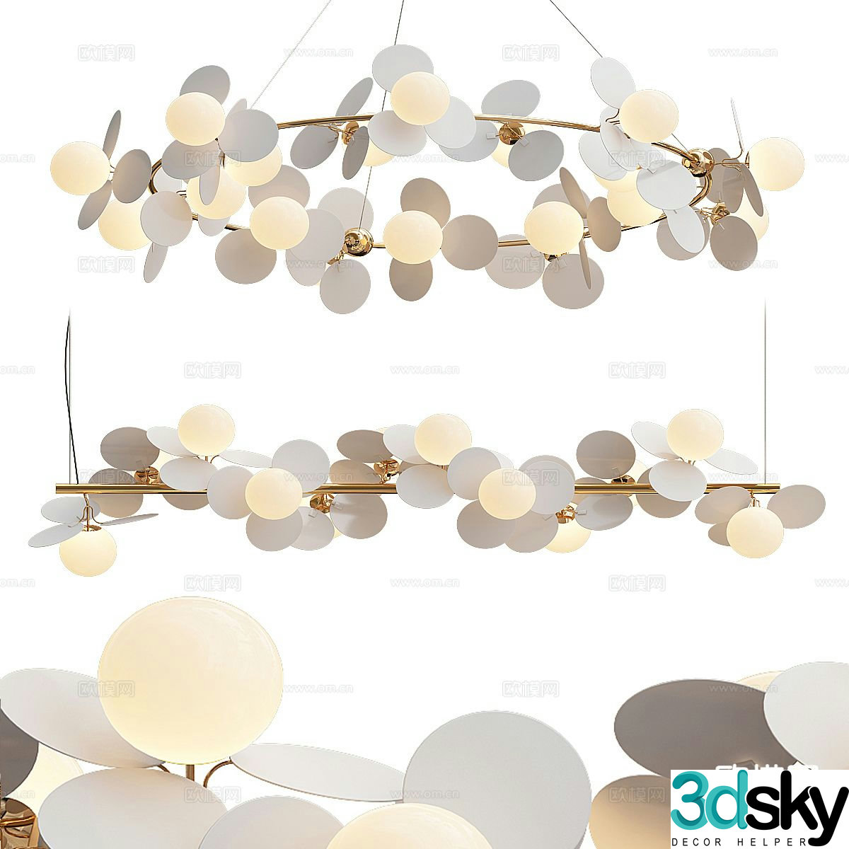 Light luxury creative chandelier 3D model