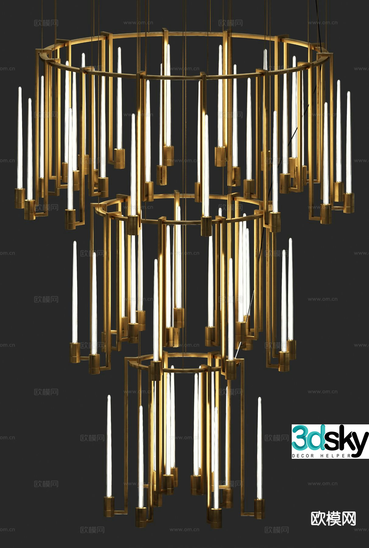 Modern metal chandelier crystal chandelier 3d model