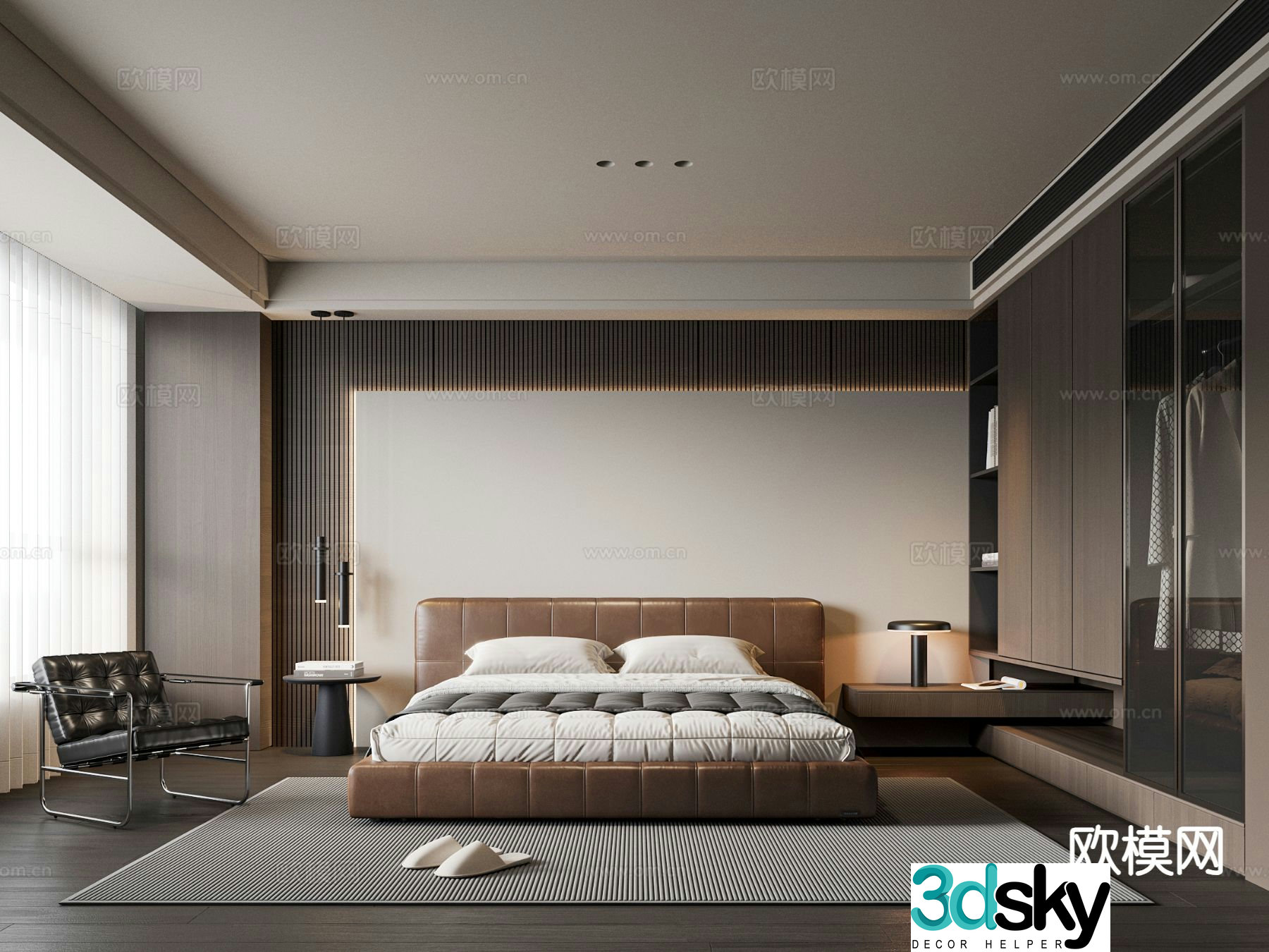 Italian style bedroom master bedroom 3d model