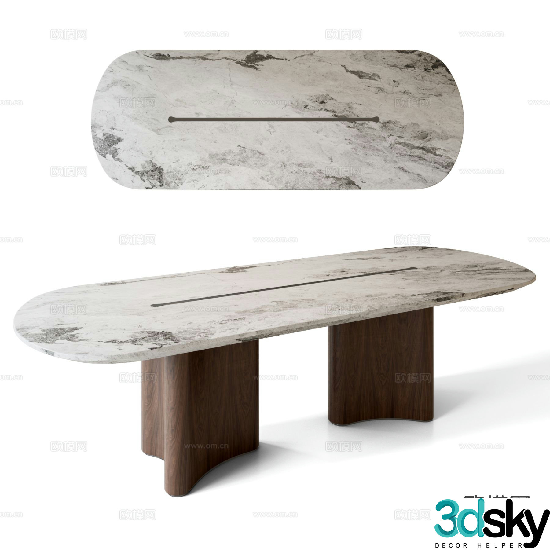 Metaform wabi-sabi dining table oval dining table 3d model