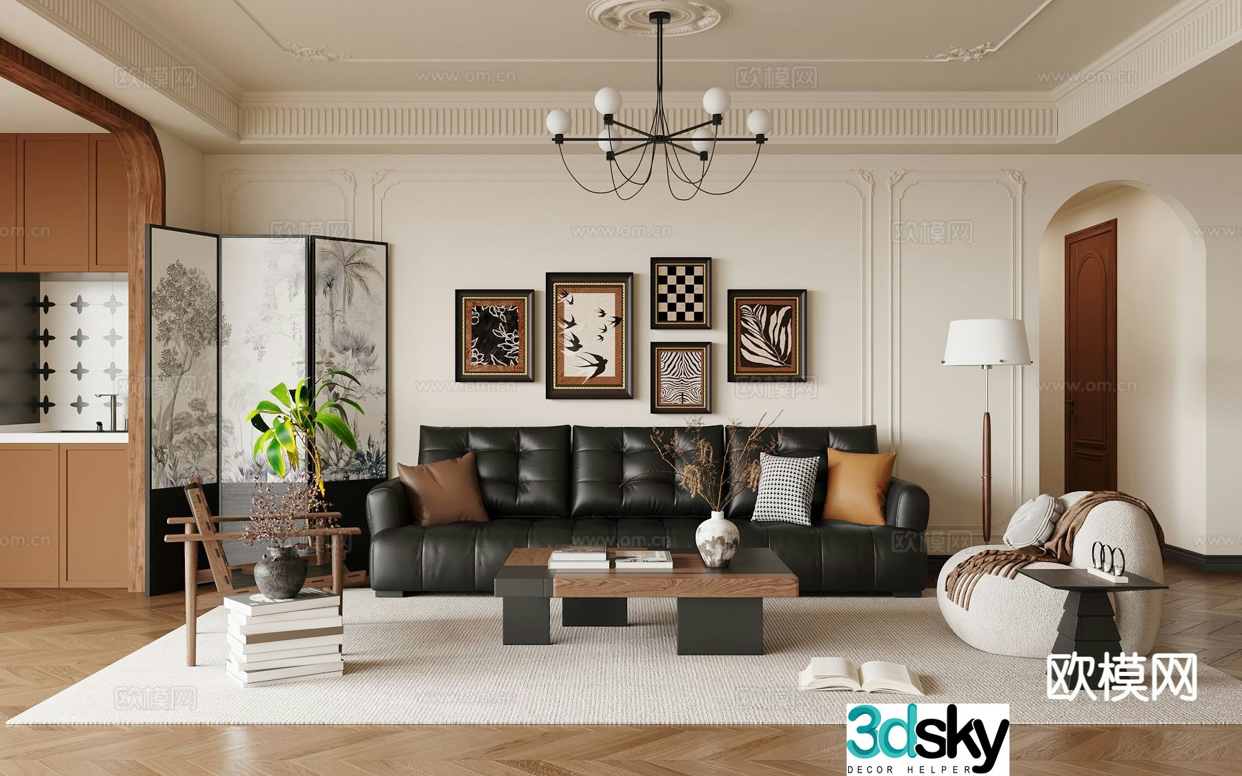 Medieval style living room 3D model