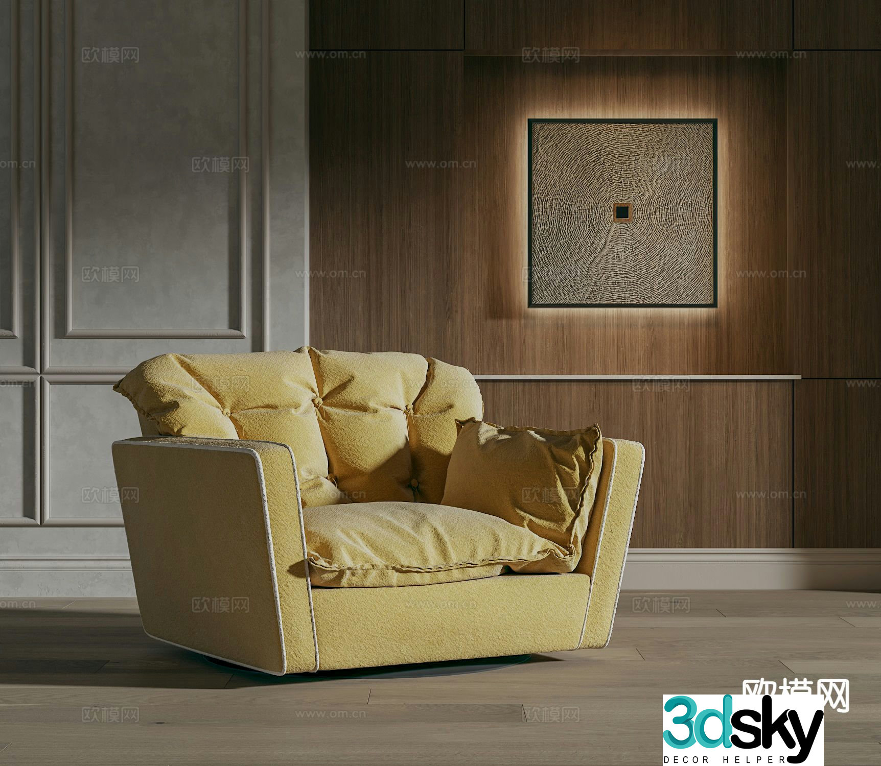 Baxter Sorrento Soren drag single chair single sofa chair 3D model