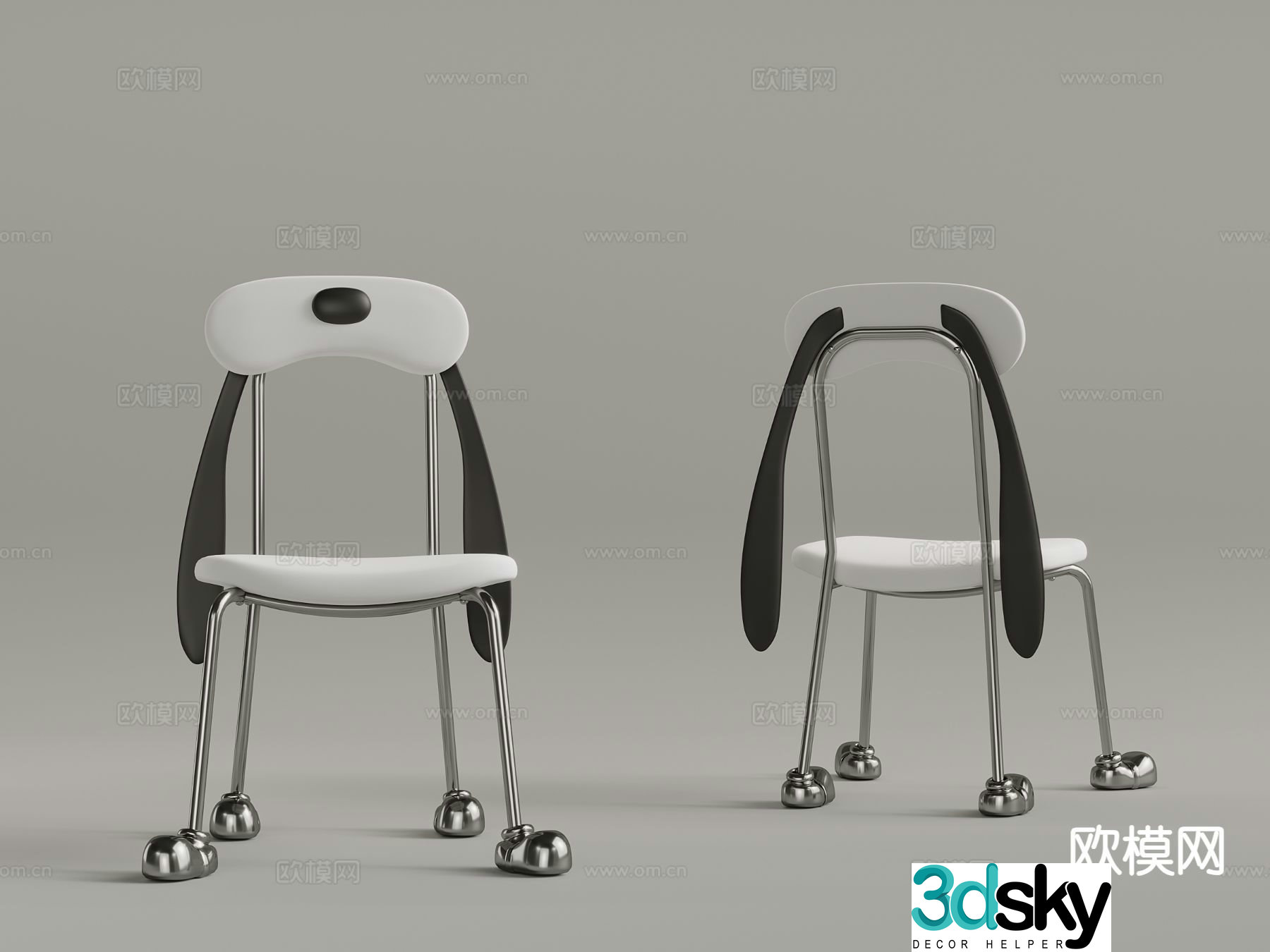 Modern leisure chair cartoon children’s chair 3d model