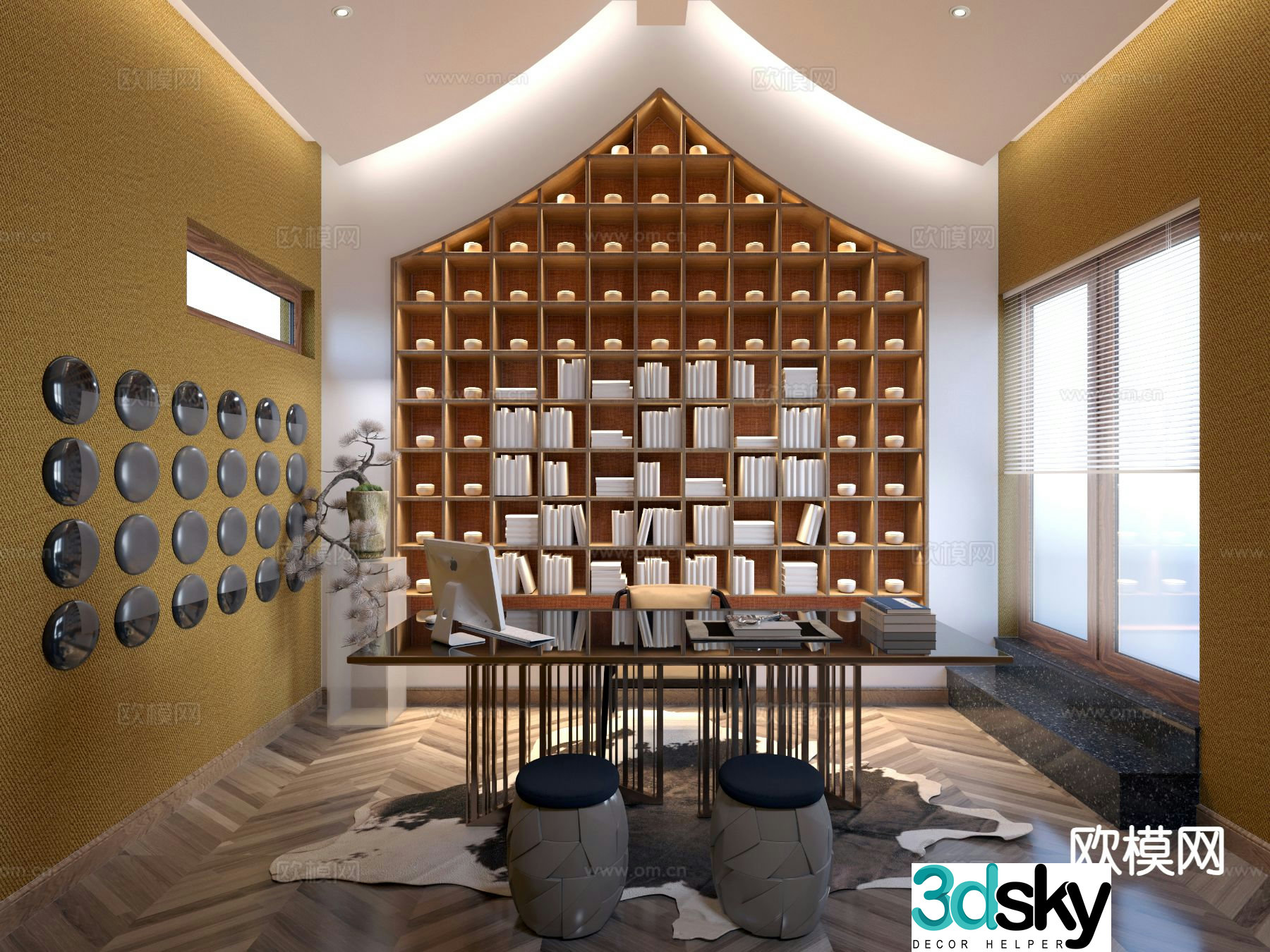 Chinese study room 3d model