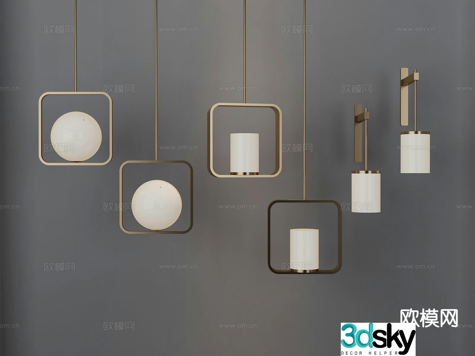 Light luxury chandelier wall lamp 3d model