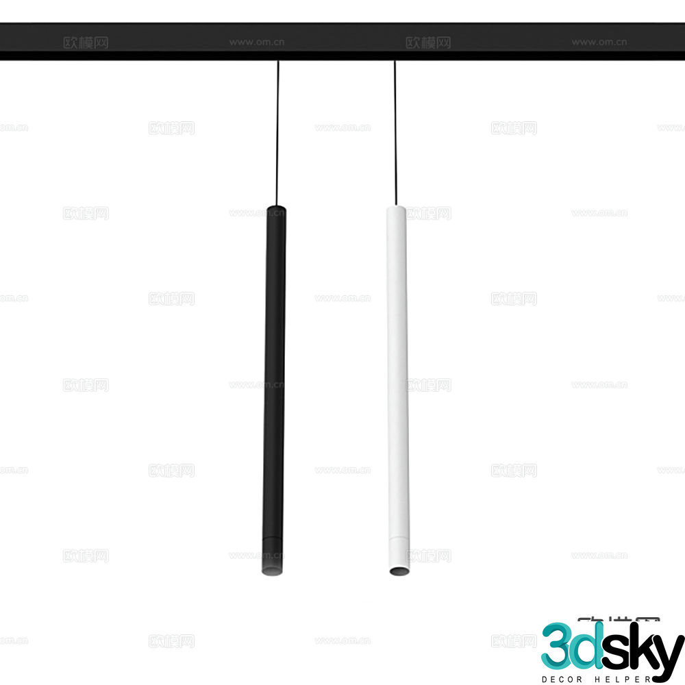 Modern long downlight spotlight 3d model