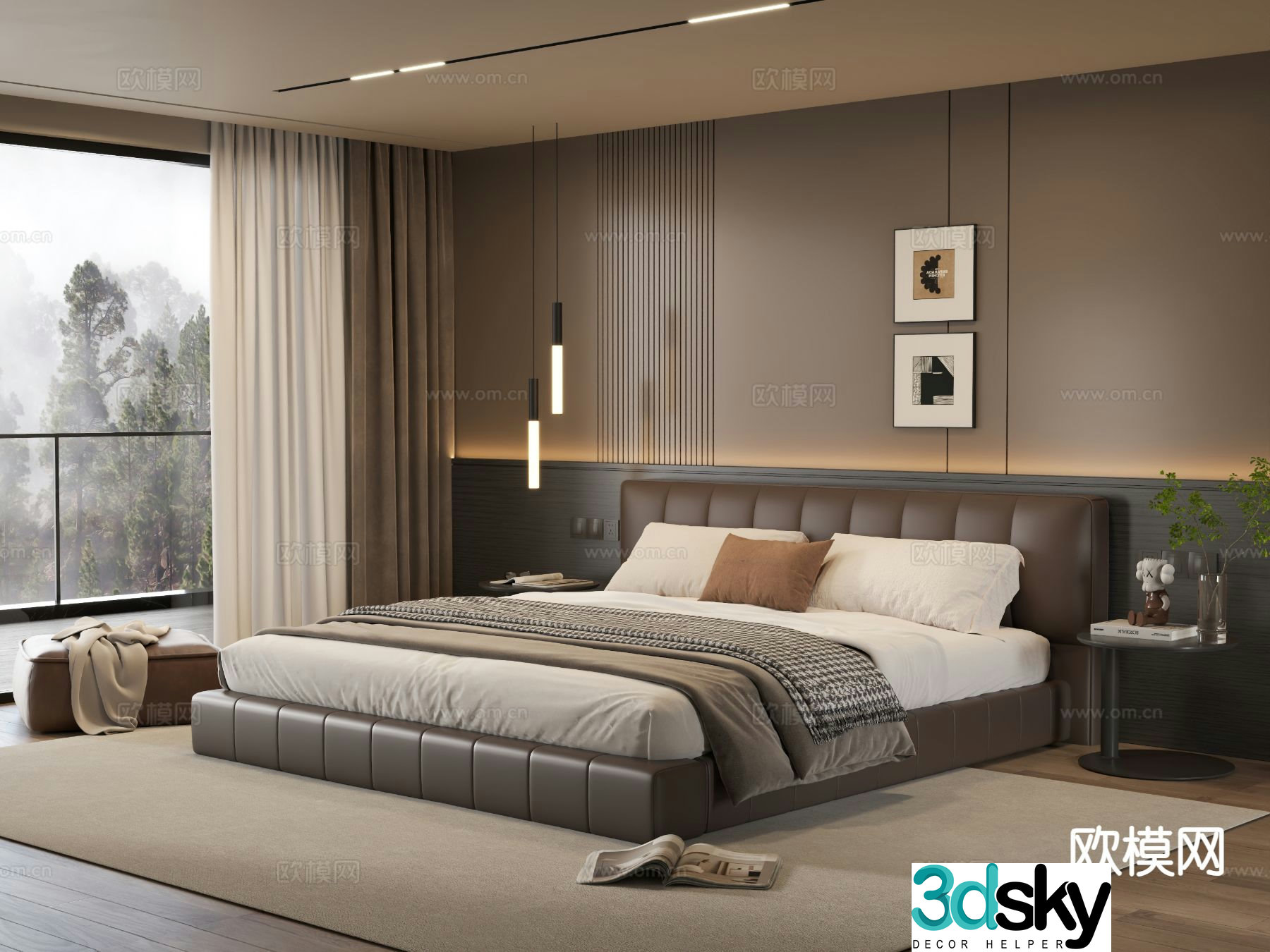 Italian style bedroom master bedroom 3d model