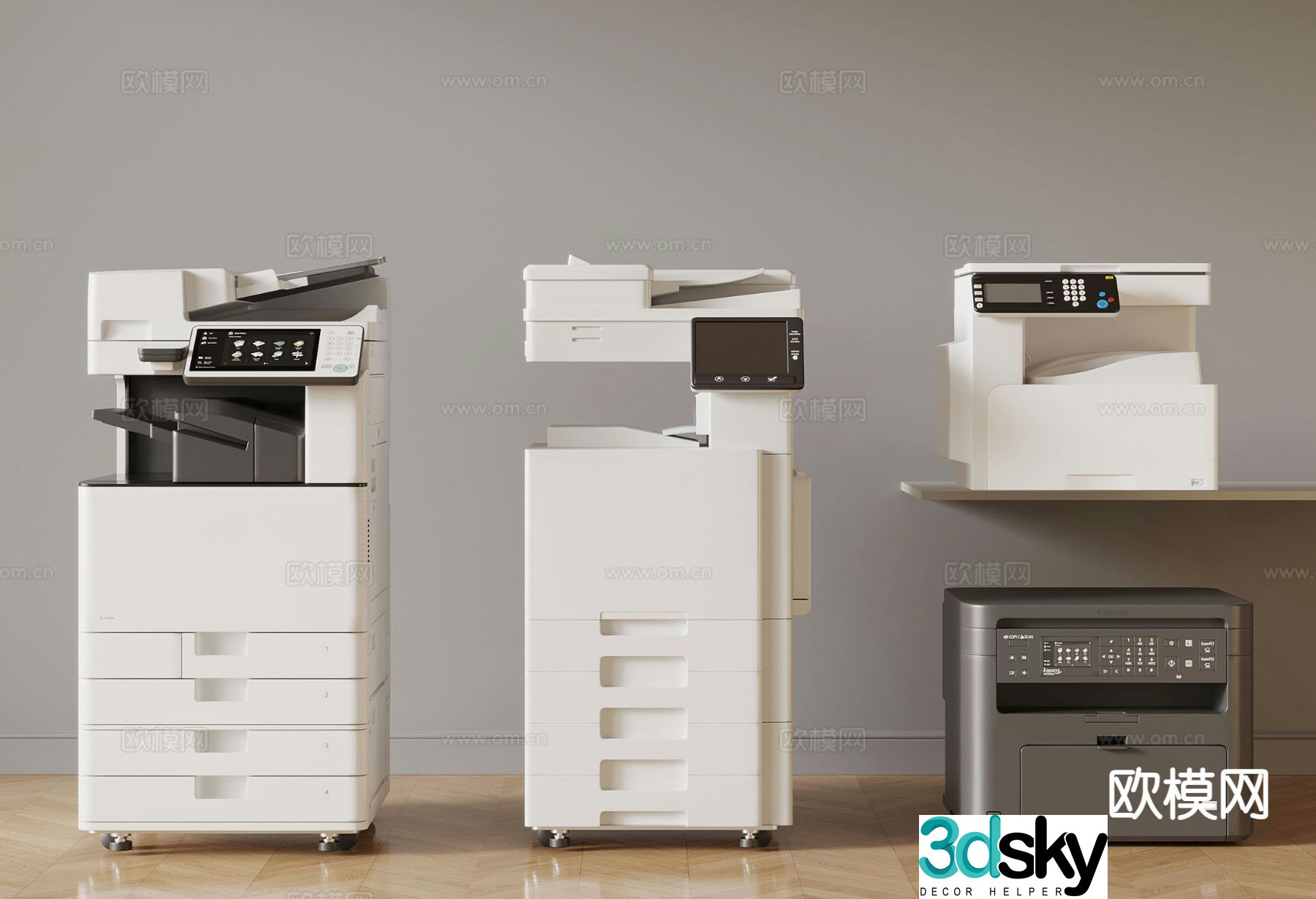 Modern printer copier 3d model
