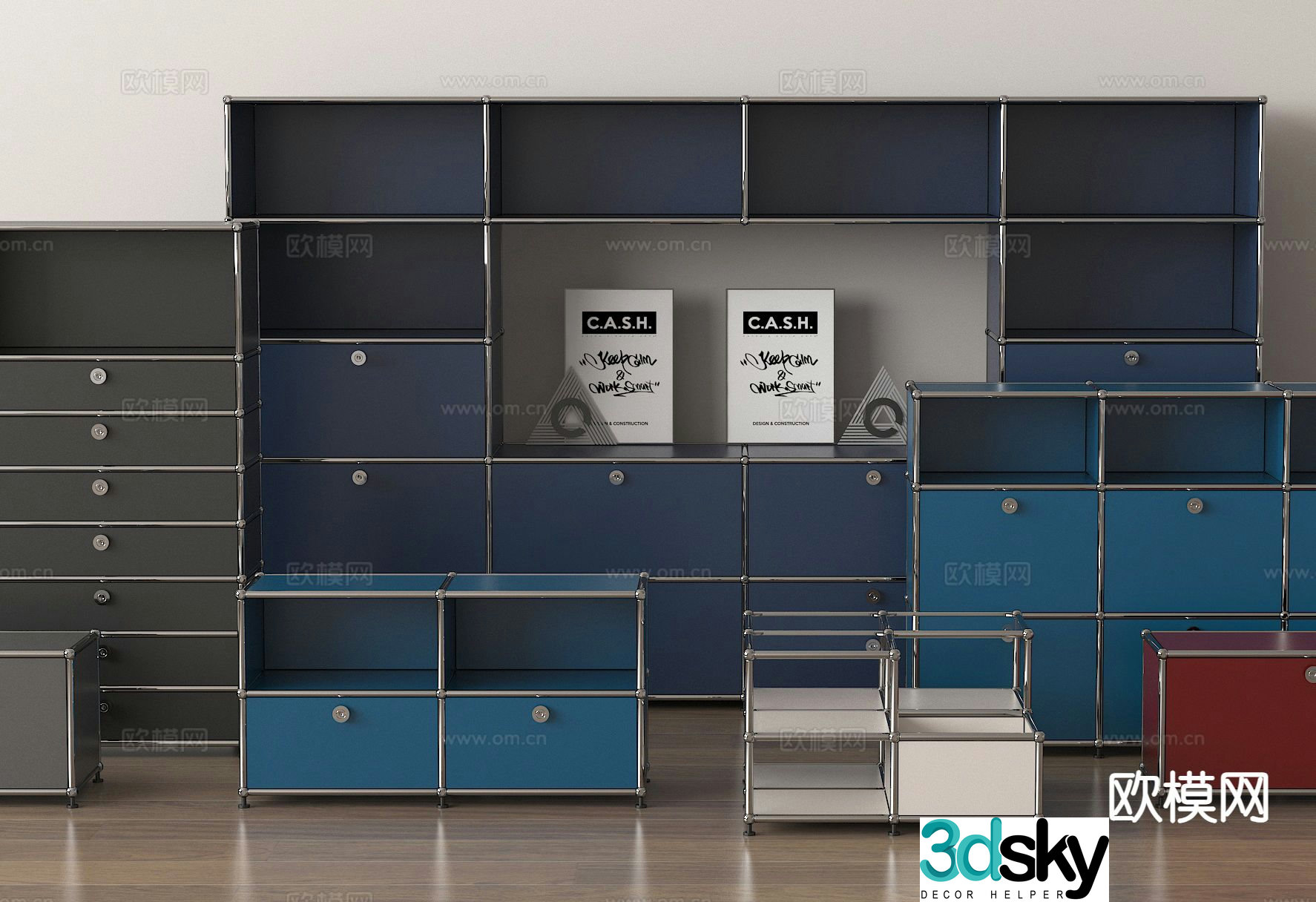 Modern sideboard drawer storage cabinet 3d model