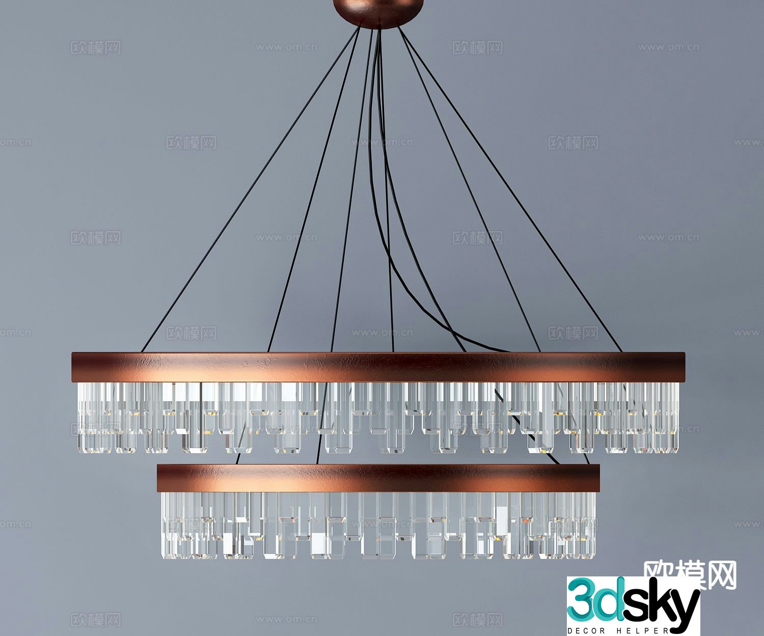 Modern crystal chandelier 3d model