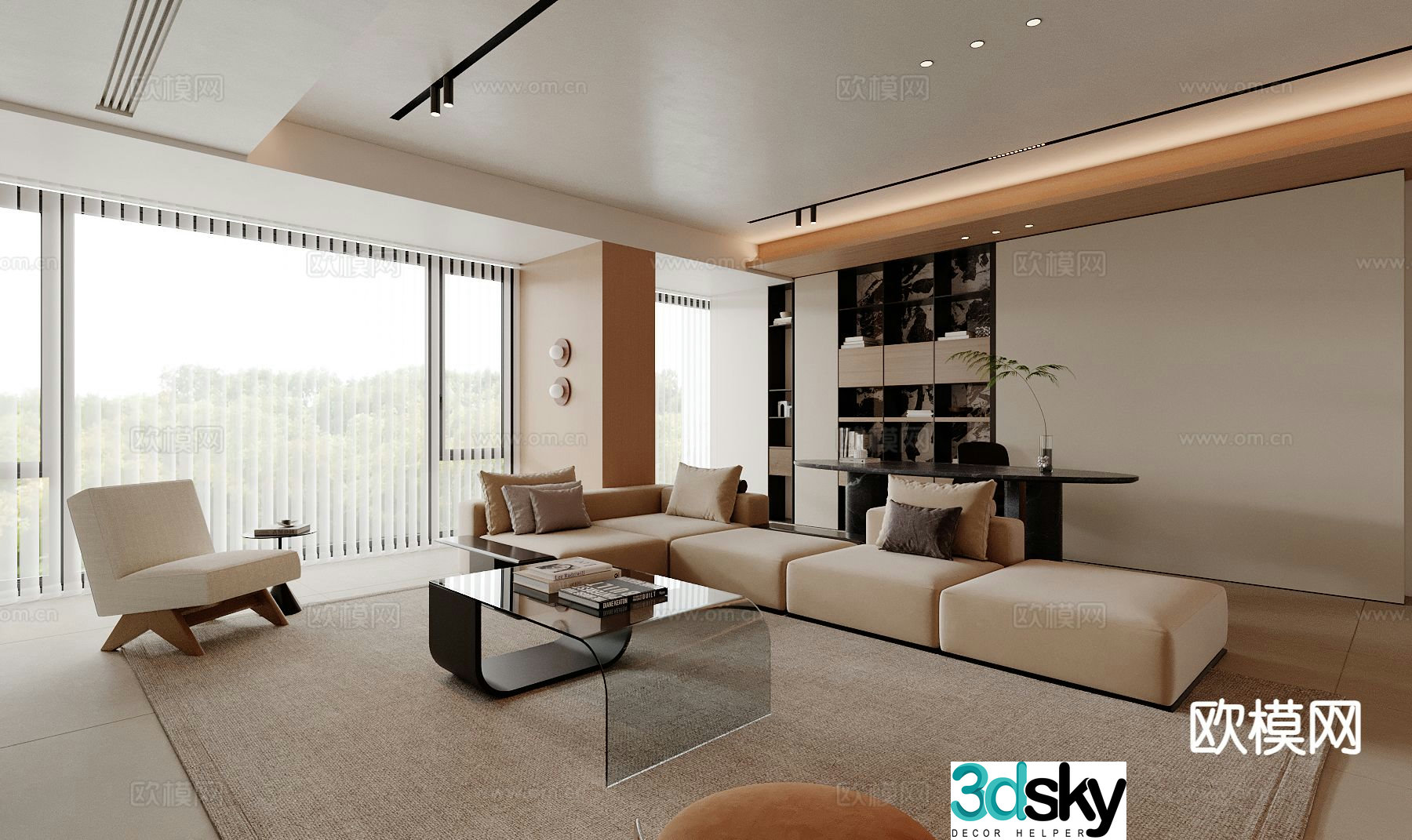 Modern living room 3d model