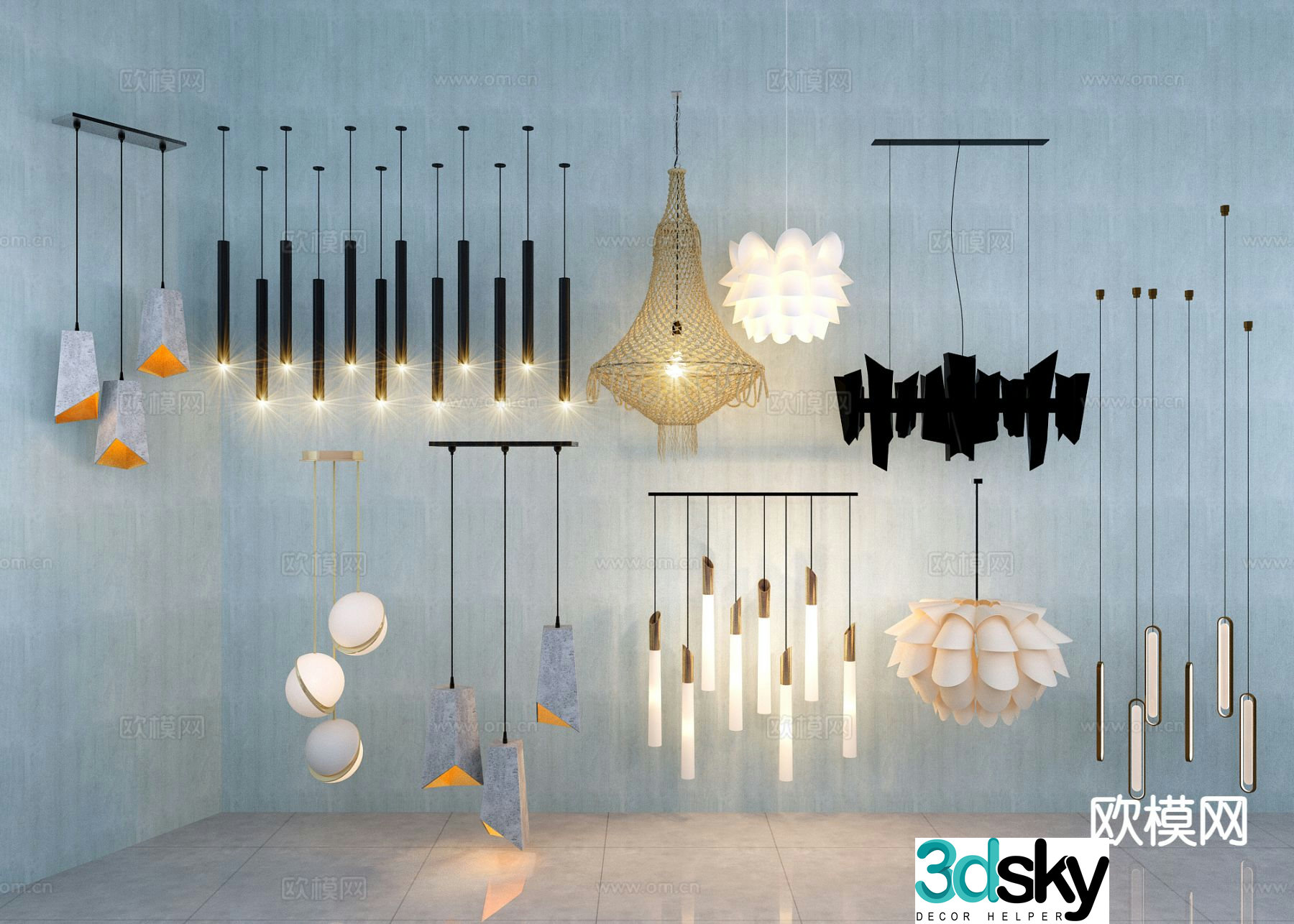 Nordic chandelier 3d model