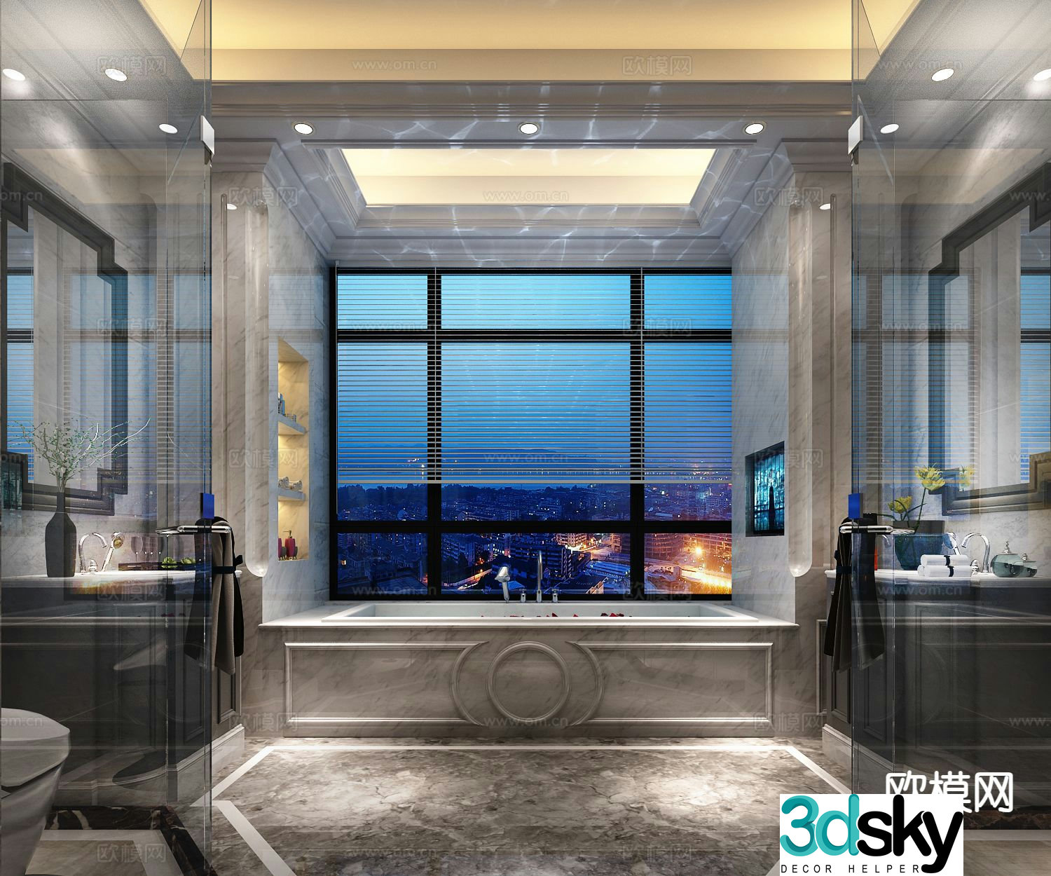 Neoclassical bathroom bathroom 3d model