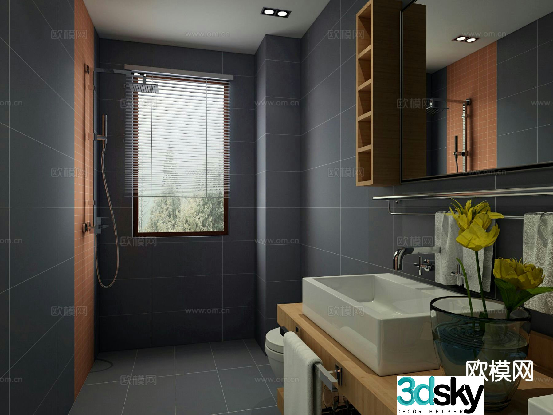 Nordic bathroom bathroom 3d model