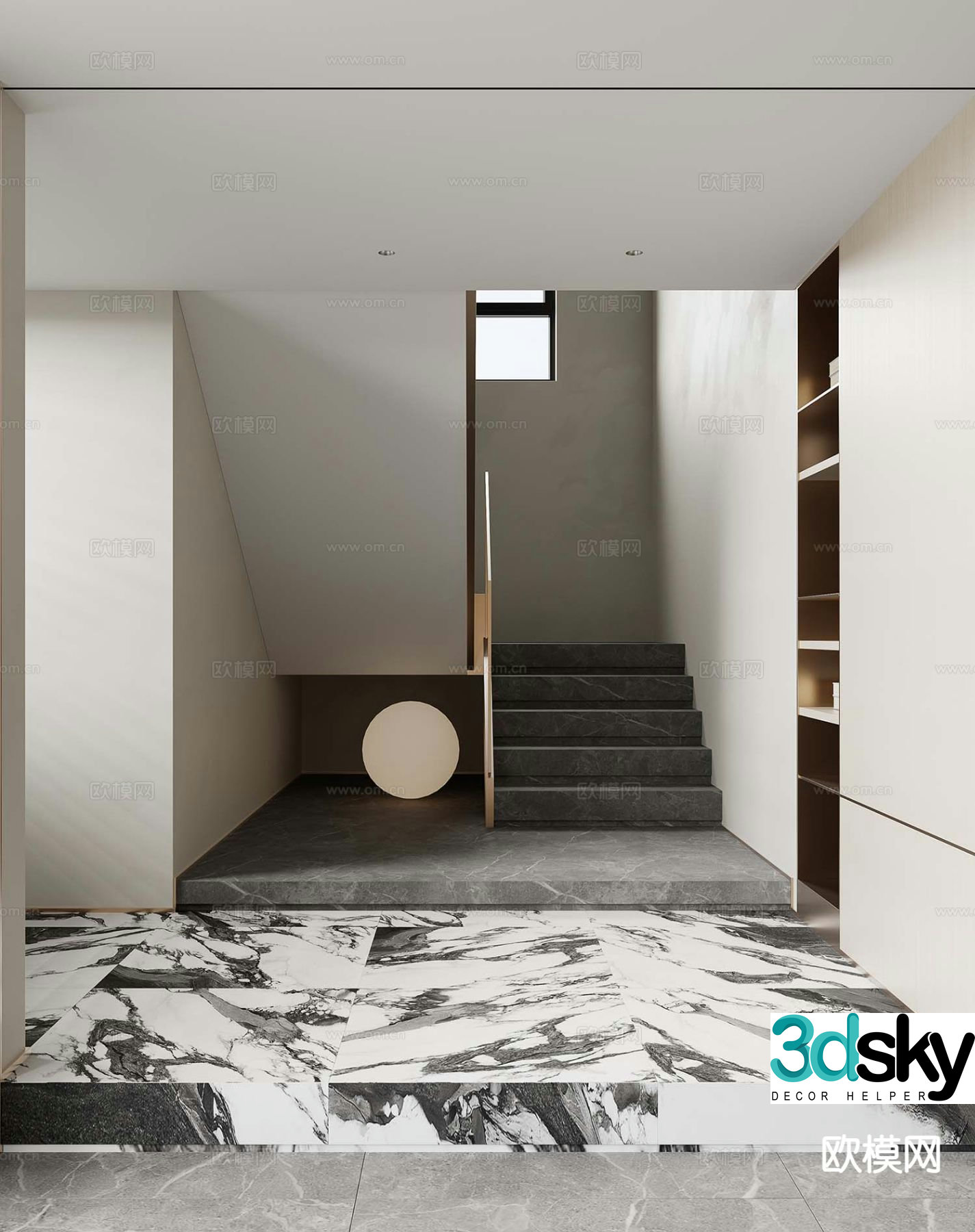 Modern stairwell 3d model