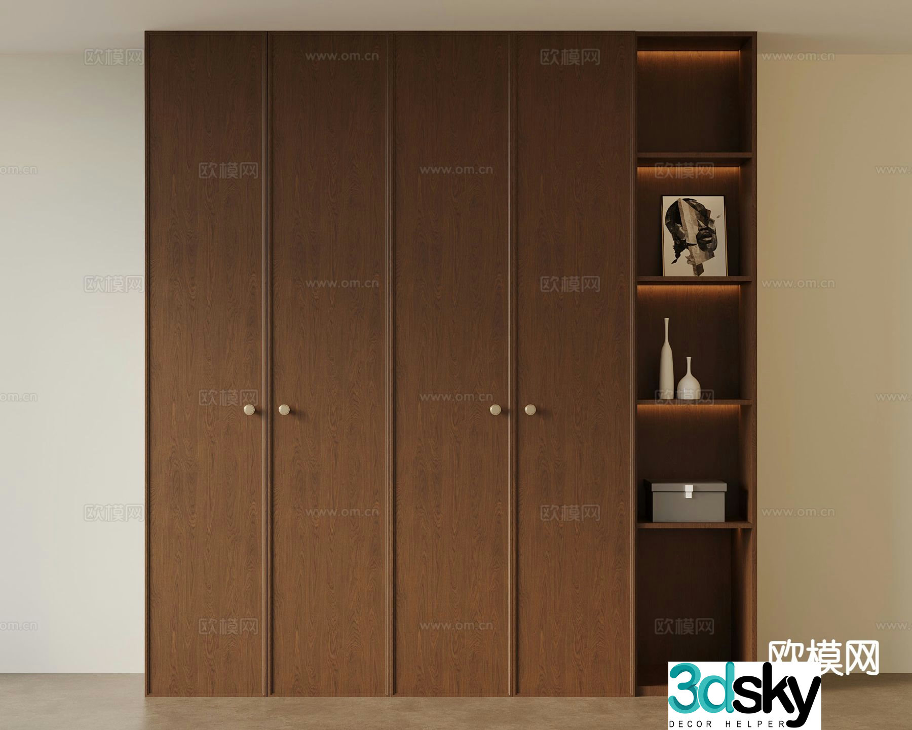 Medieval style wardrobe 3d model