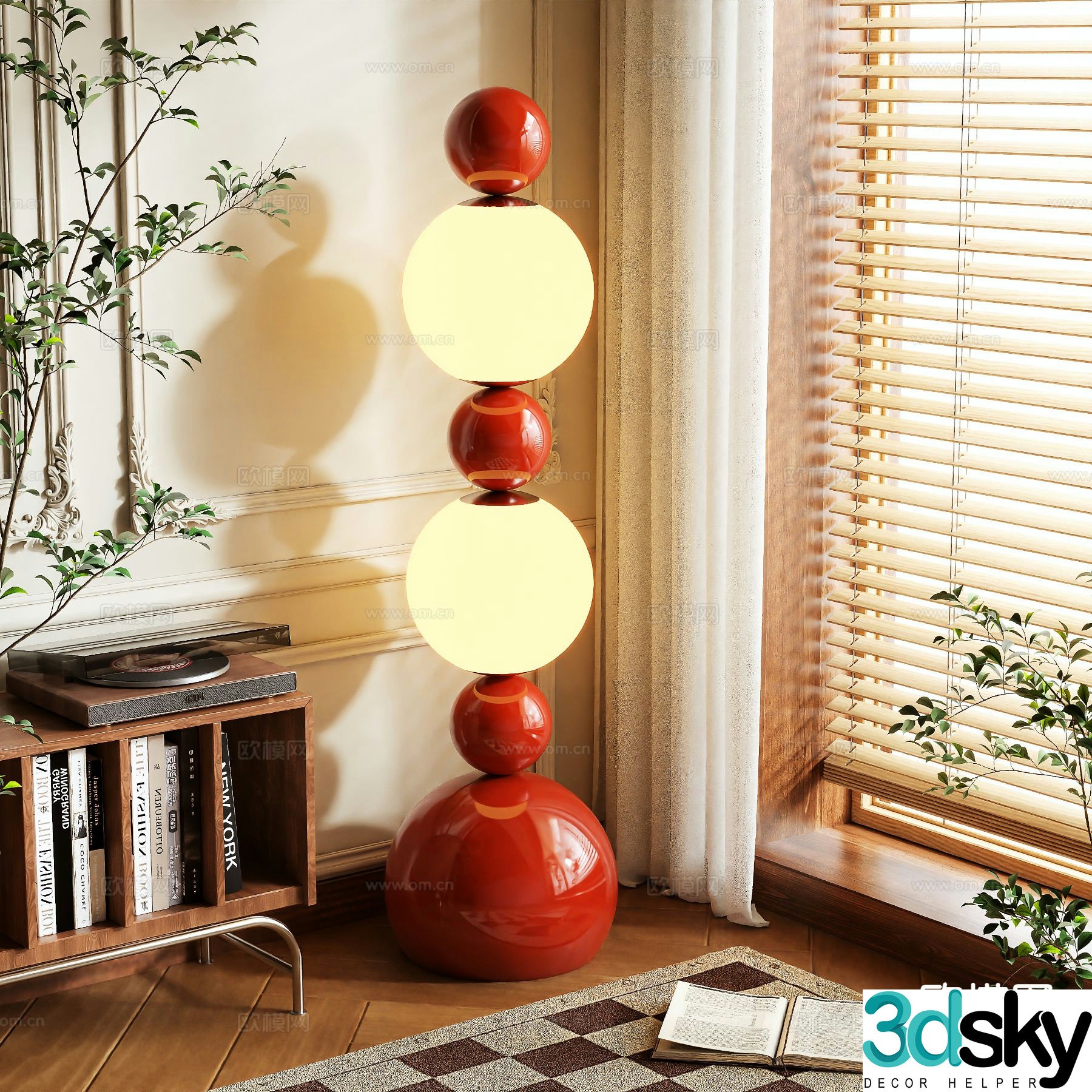 Spherical floor lamp 3d model