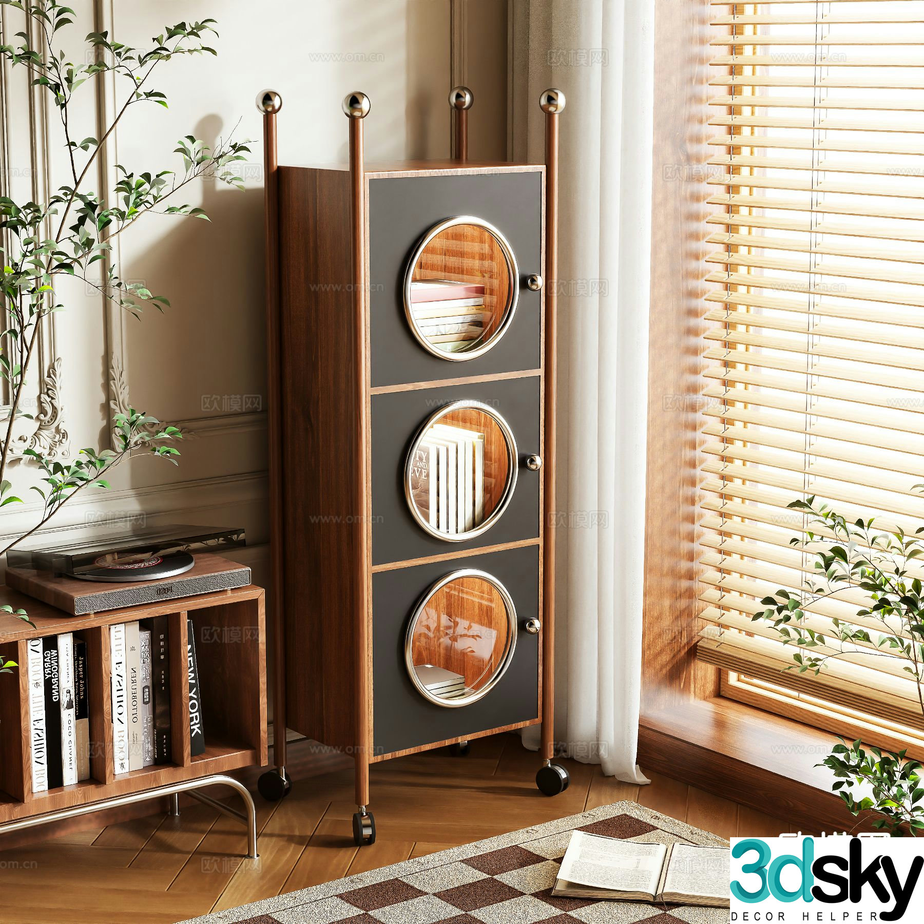 Medieval style bookcase locker 3d model