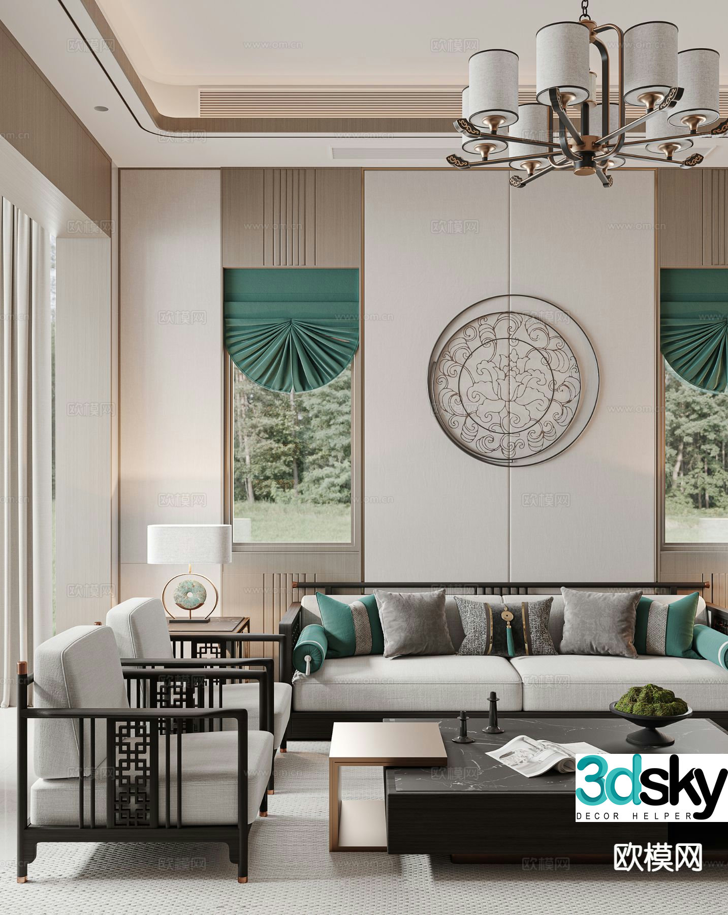 New Chinese style living room 3d model