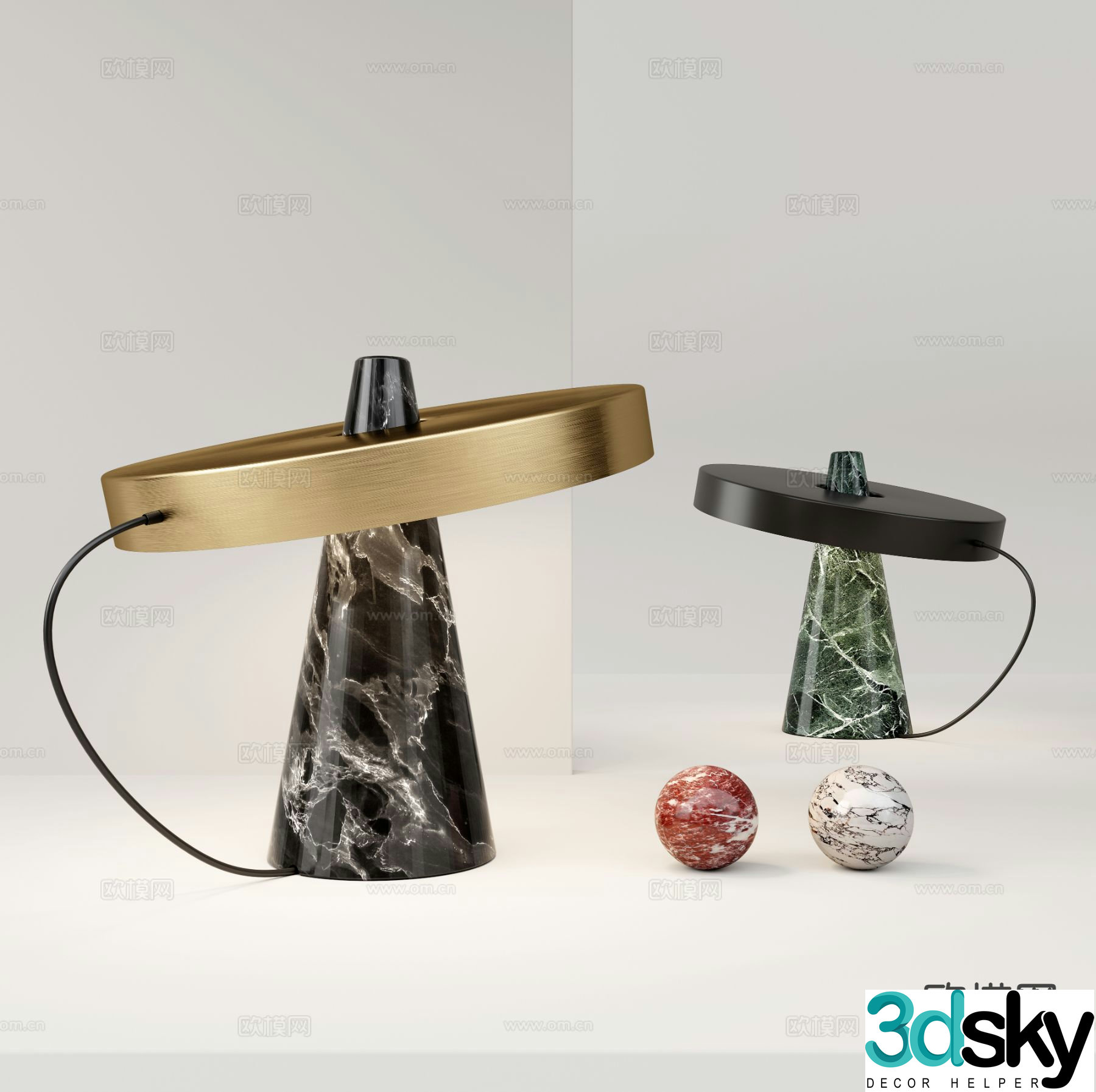 Italian table lamp 3d model