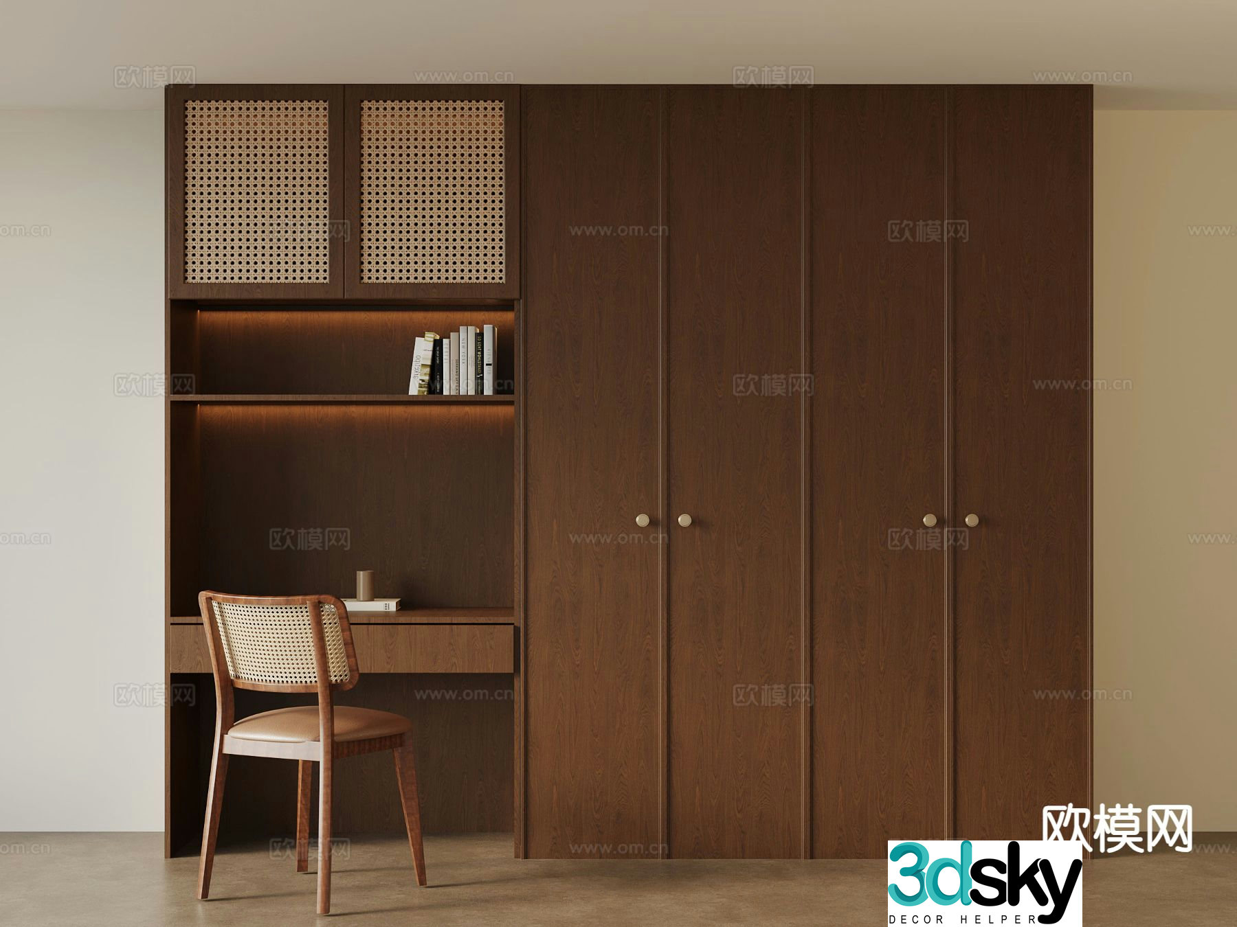 Medieval style wardrobe 3d model