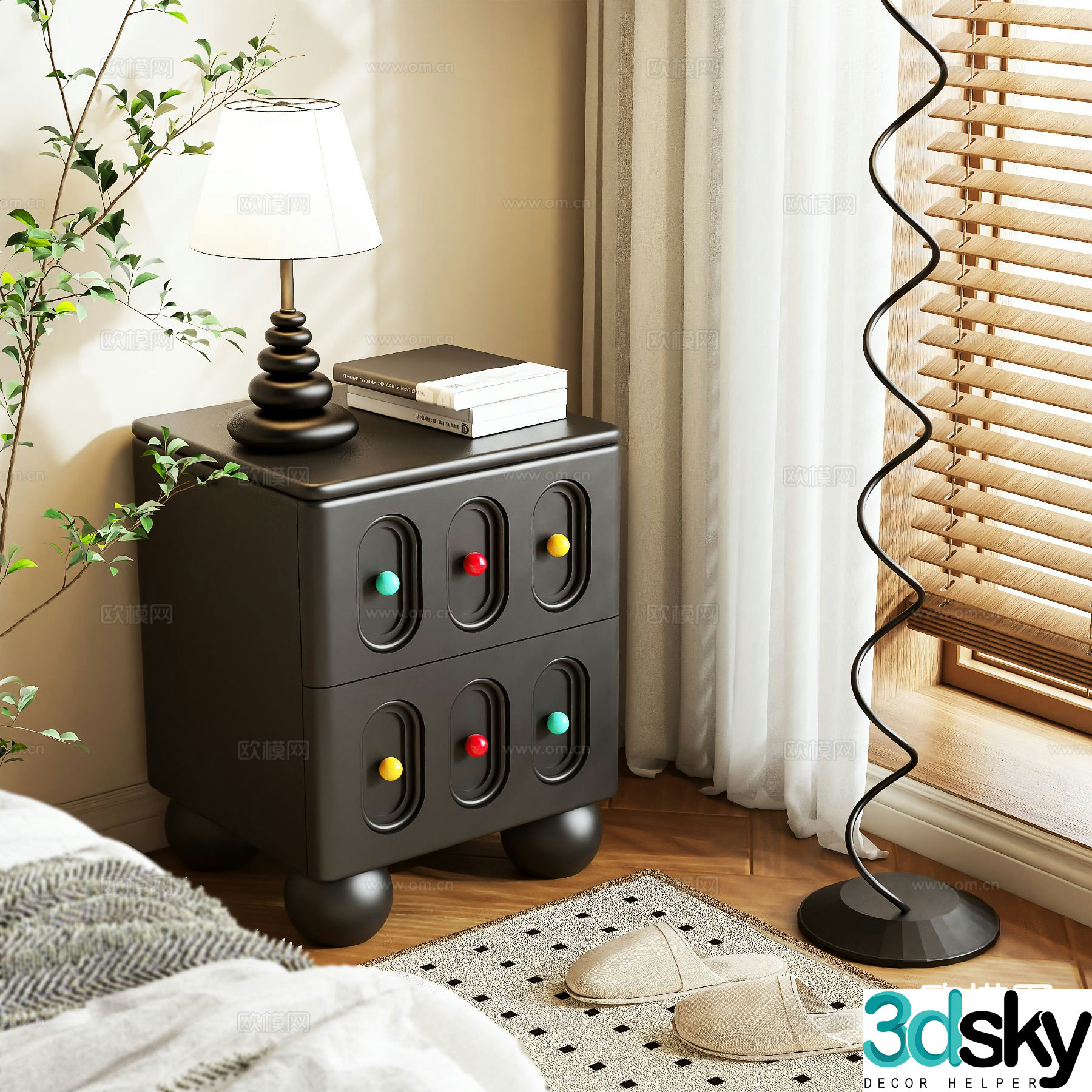Bauhaus bedside table 3d model