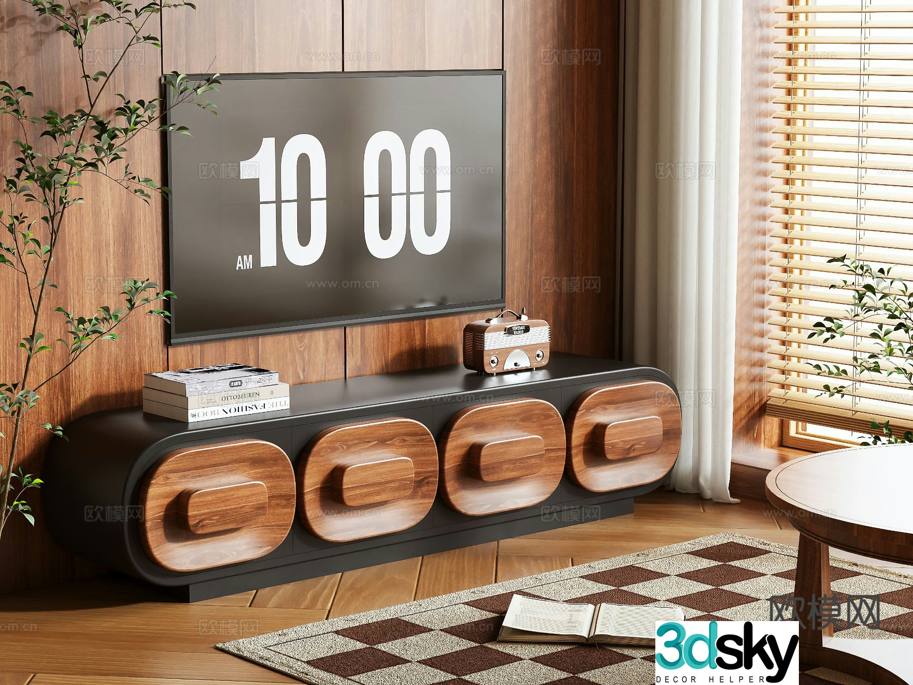Medieval style TV cabinet 3D model