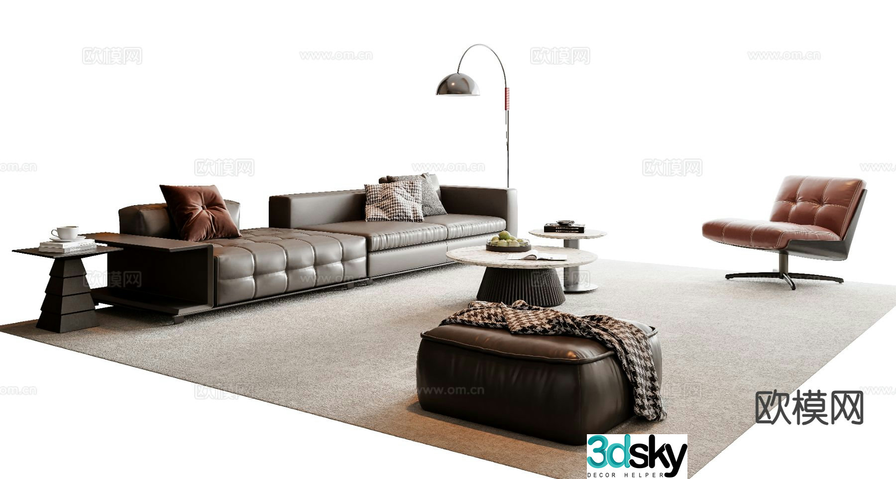 Italian sectional sofa 3d model