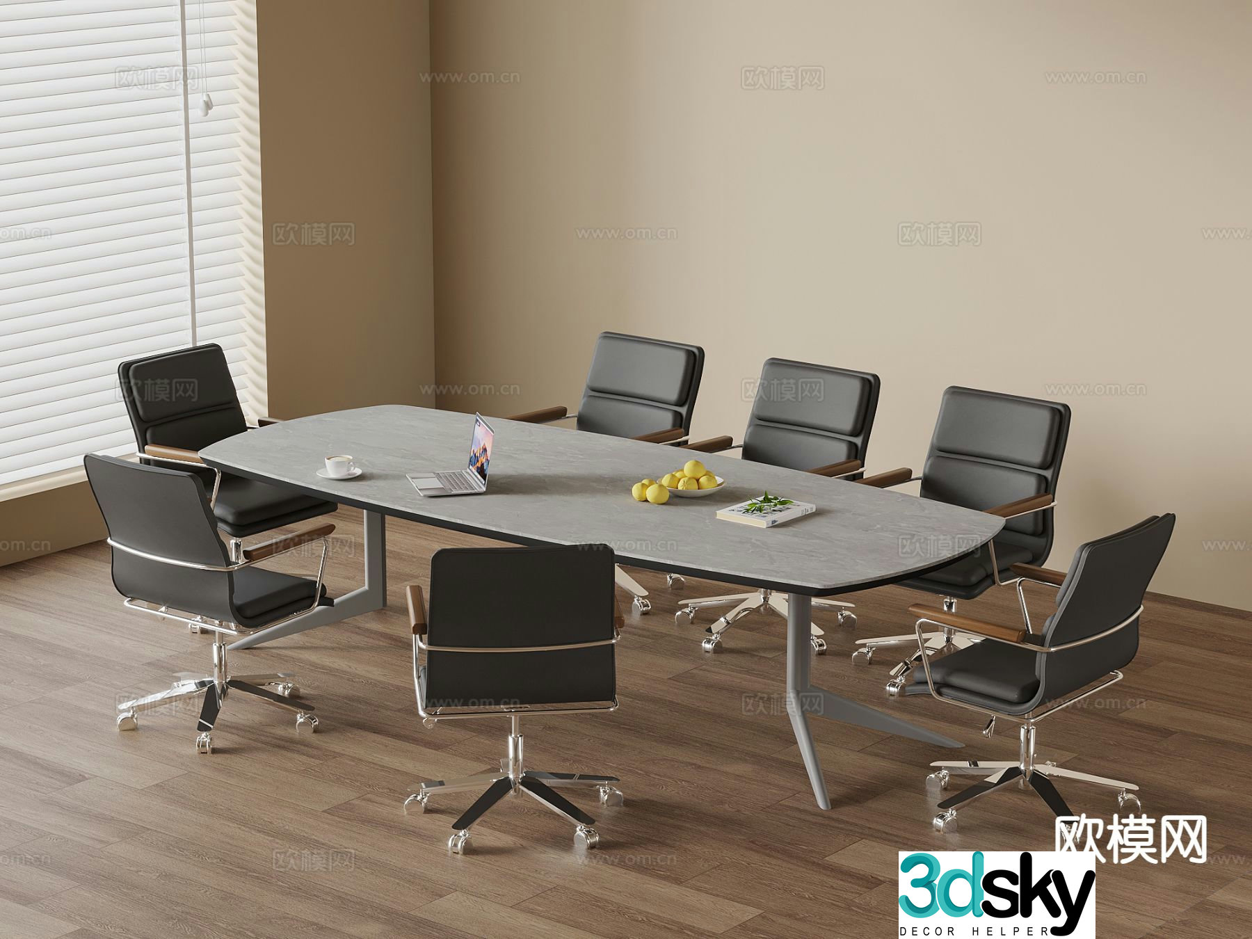 Modern conference table and chairs conference table 3d model