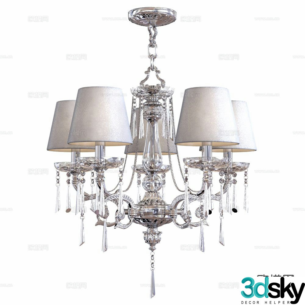 European crystal chandelier 3d model