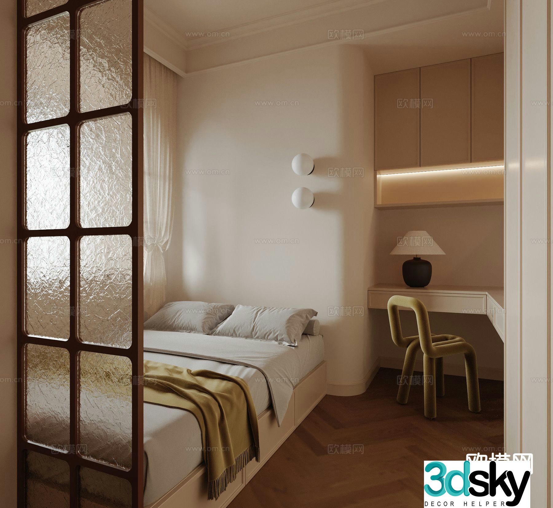 Medieval style bedroom tatami bedroom 3d model