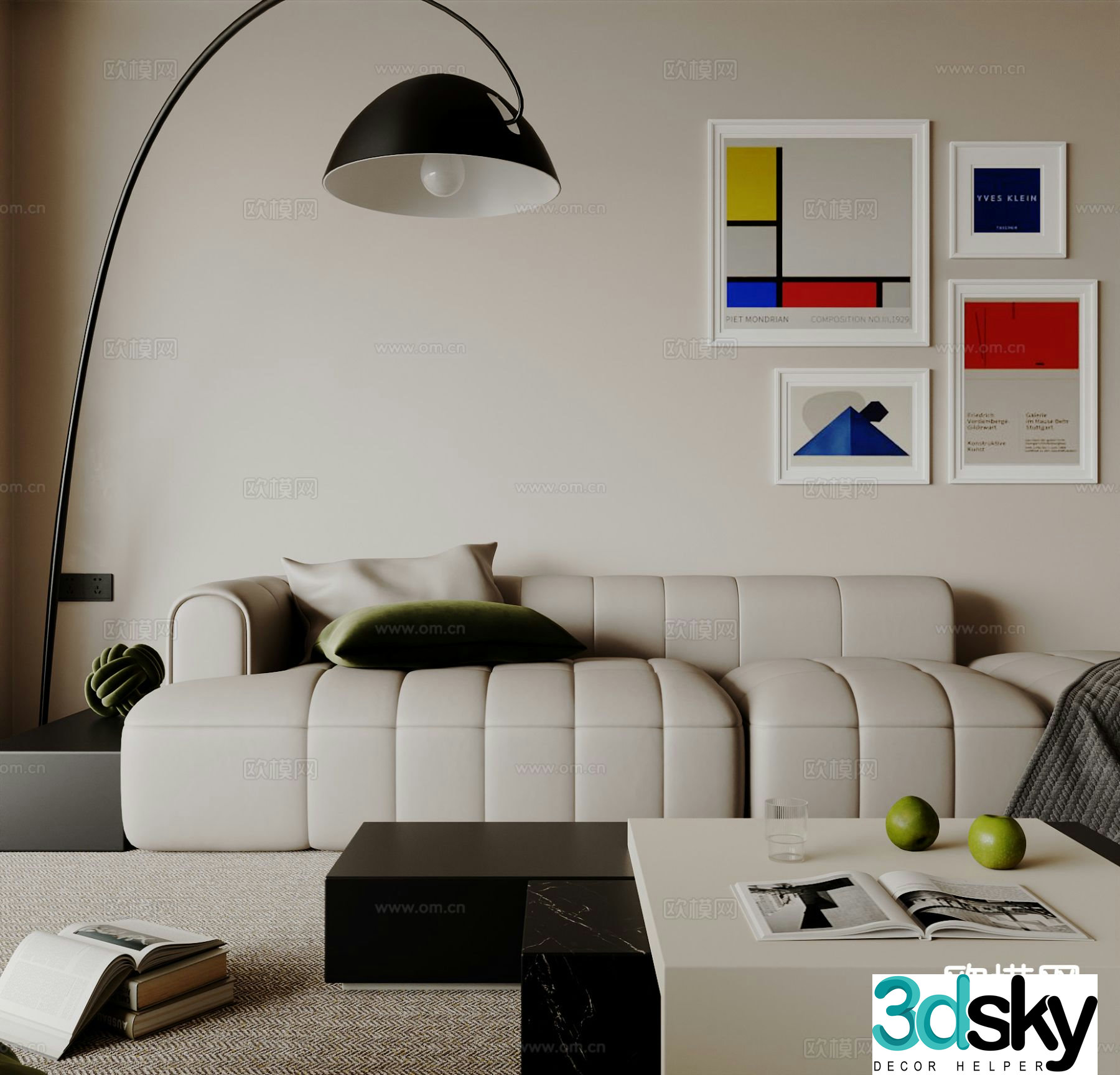 Modern sectional sofa 3d model