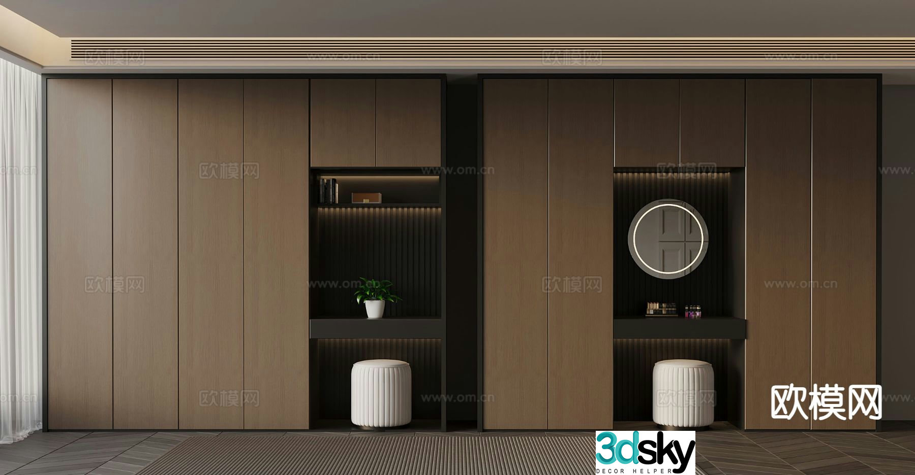 Italian style wardrobe wardrobe 3d model