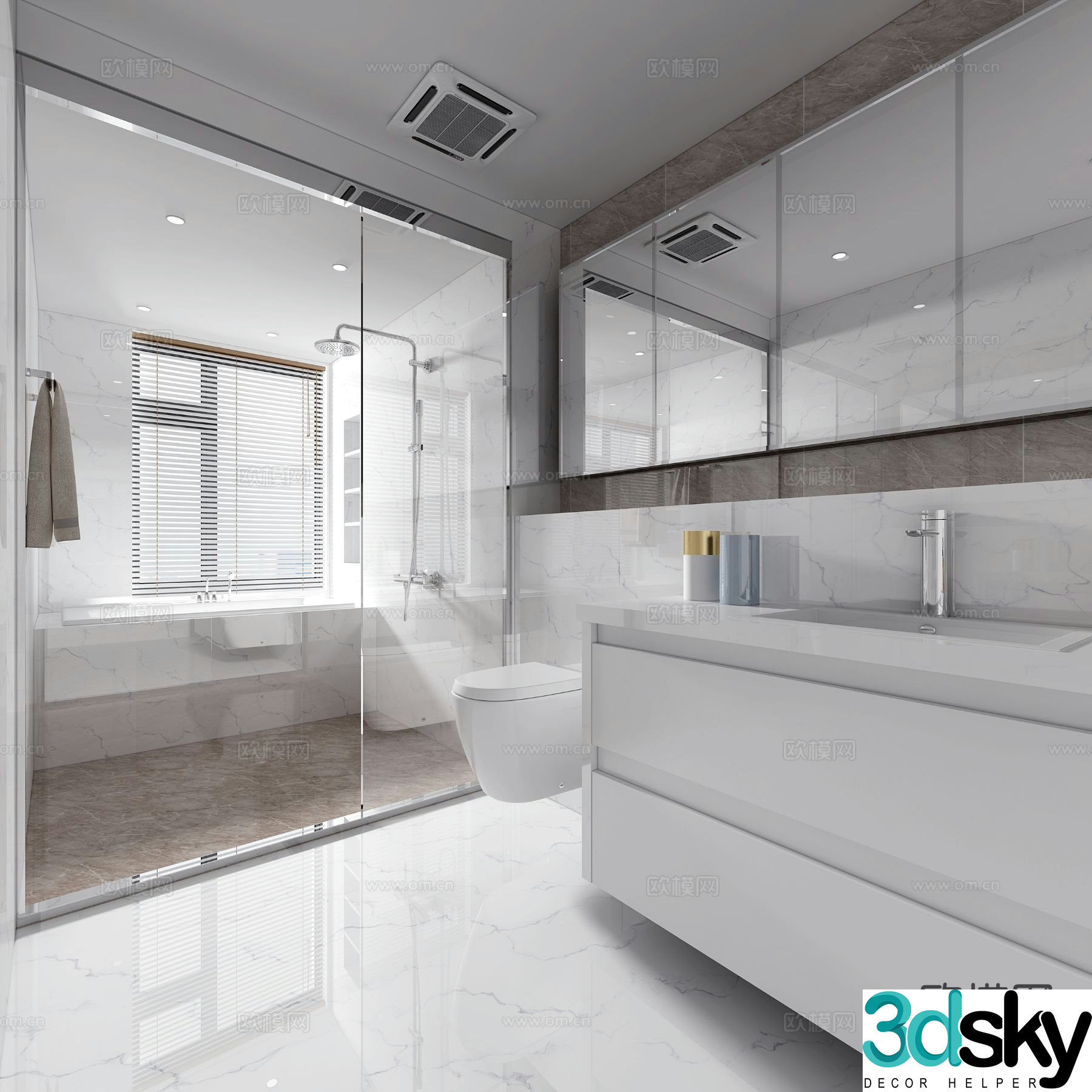 Modern bathroom bathroom 3d model